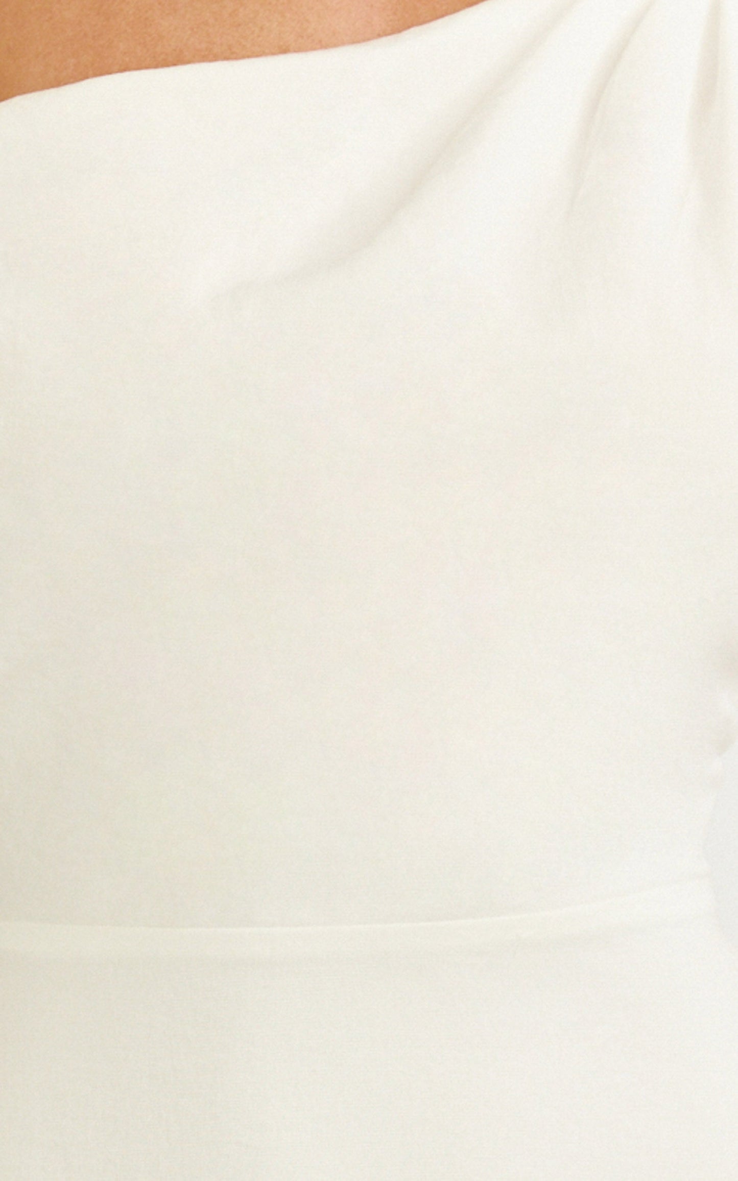 Amber Midi Dress - Off The Shoulder Hardware Detail A Line Dress in White