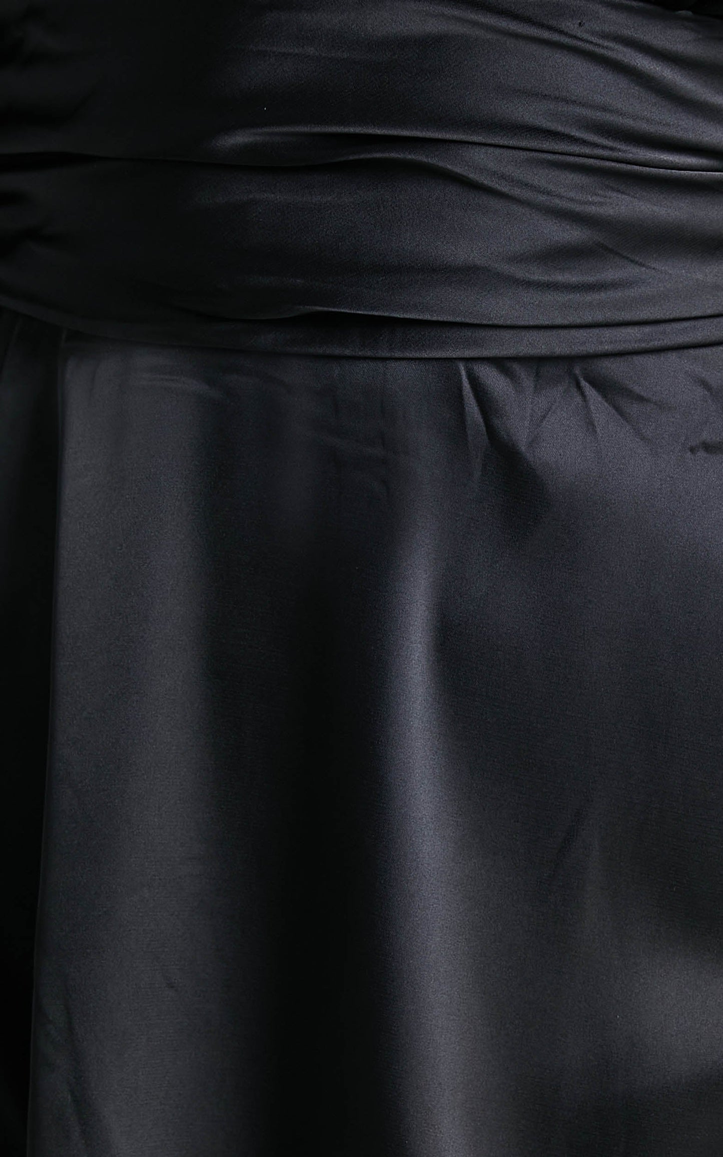 Adrianne Mini Dress - Backless High Neck Dress in Black Satin