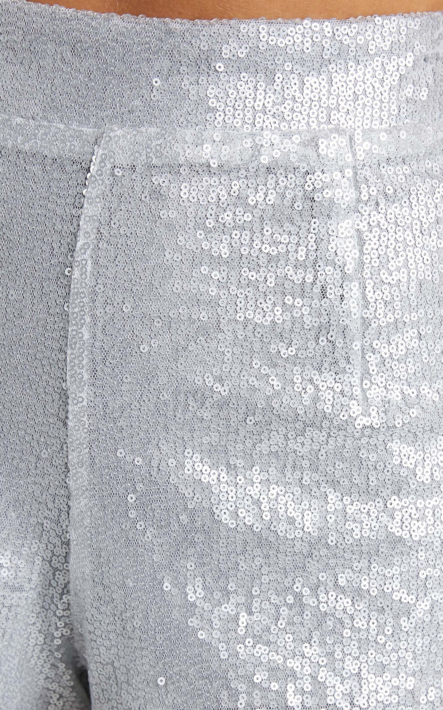 Anaisha Sequin Shorts in Silver