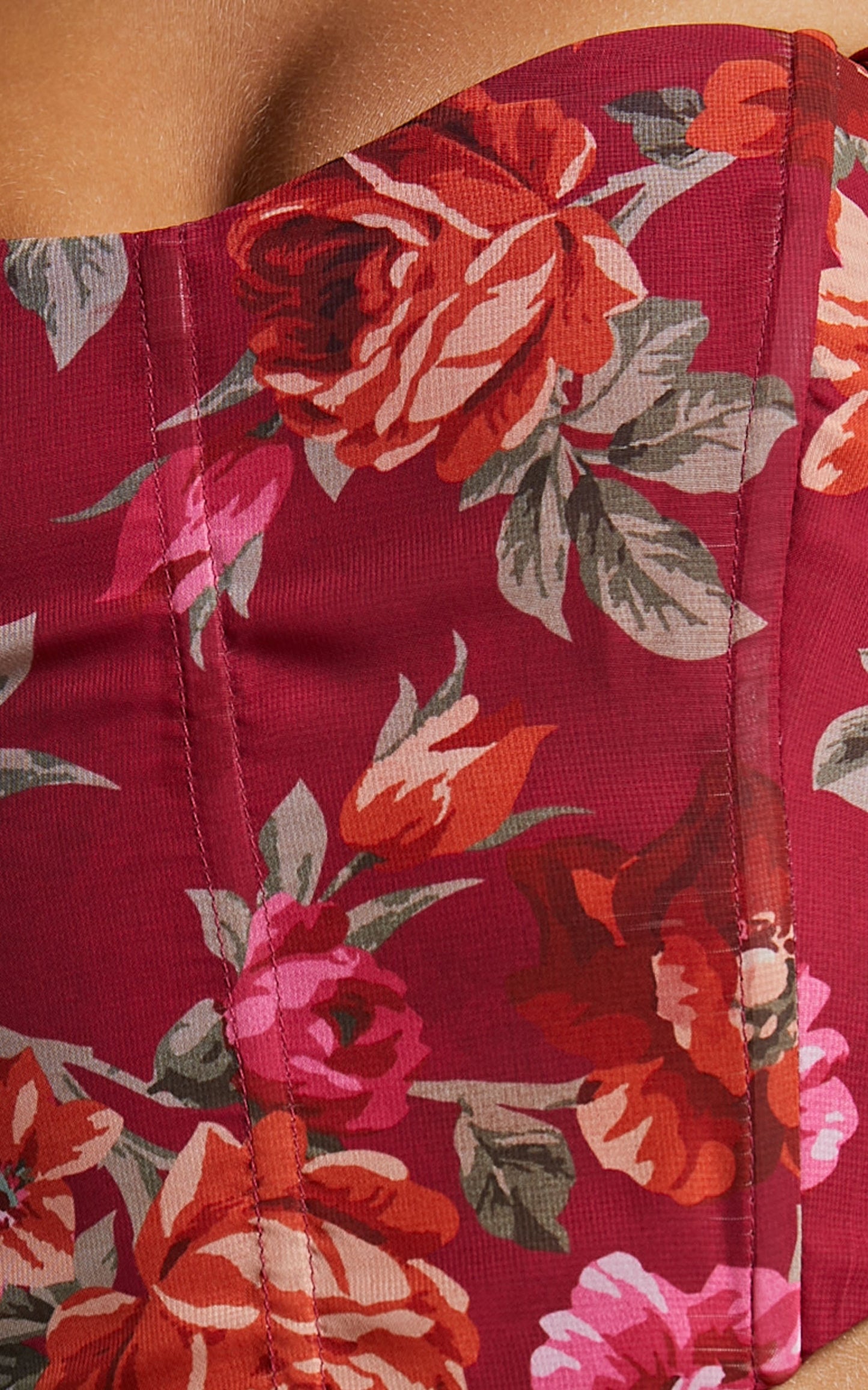 Analiza Top - Off Shoulder Corset Top in Autumn Rose