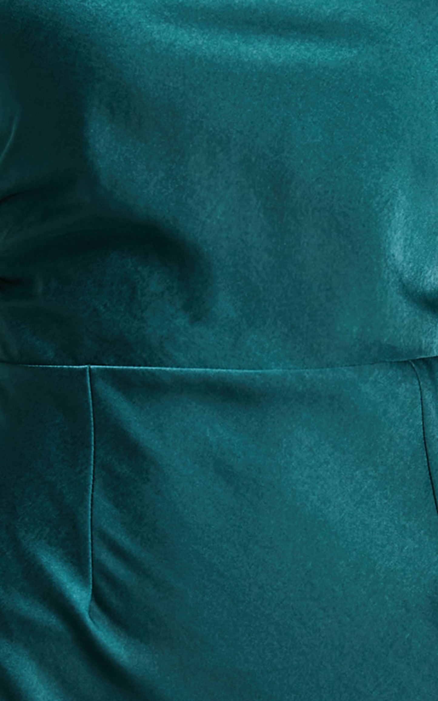 Angieta Maxi Dress - One Shoulder Long Sleeve Slip Dress in Emerald Green