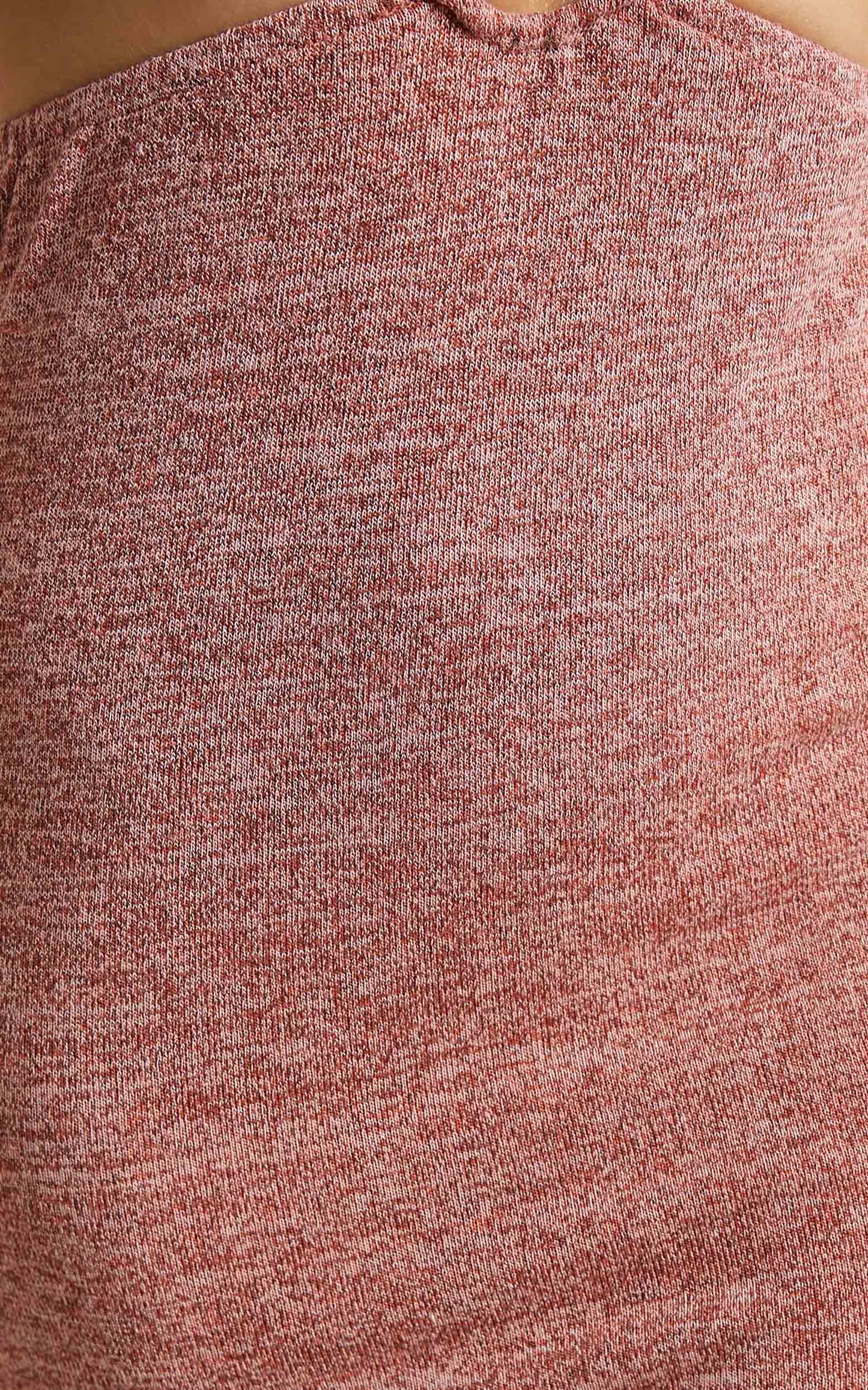 Ariah Midi Dress - Cut Out Space Dye Dress in Rust Space Dye