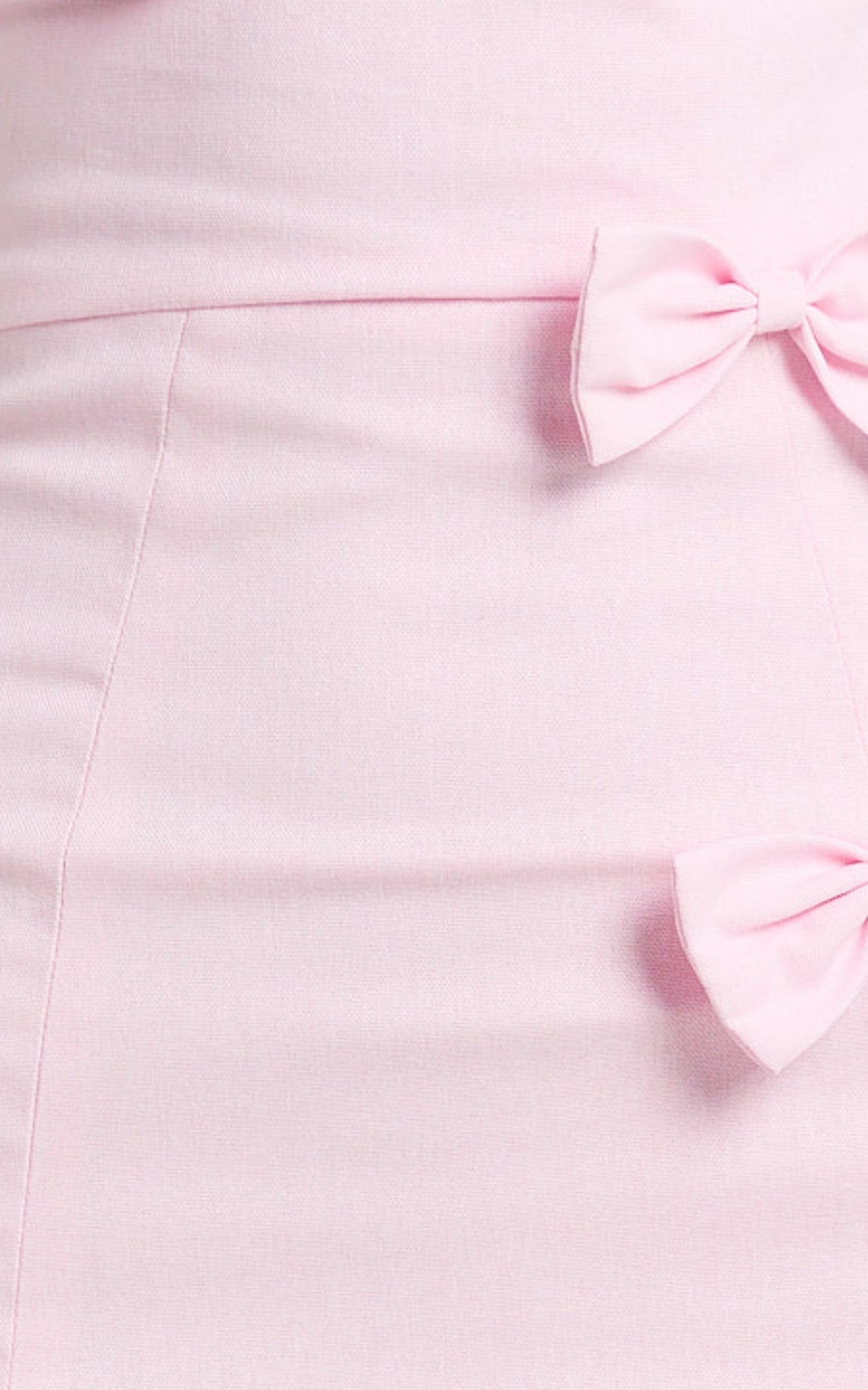 Arna Mini Dress - High Neck Fitted Bow Detail Leg Split Fitted Dress in Pink