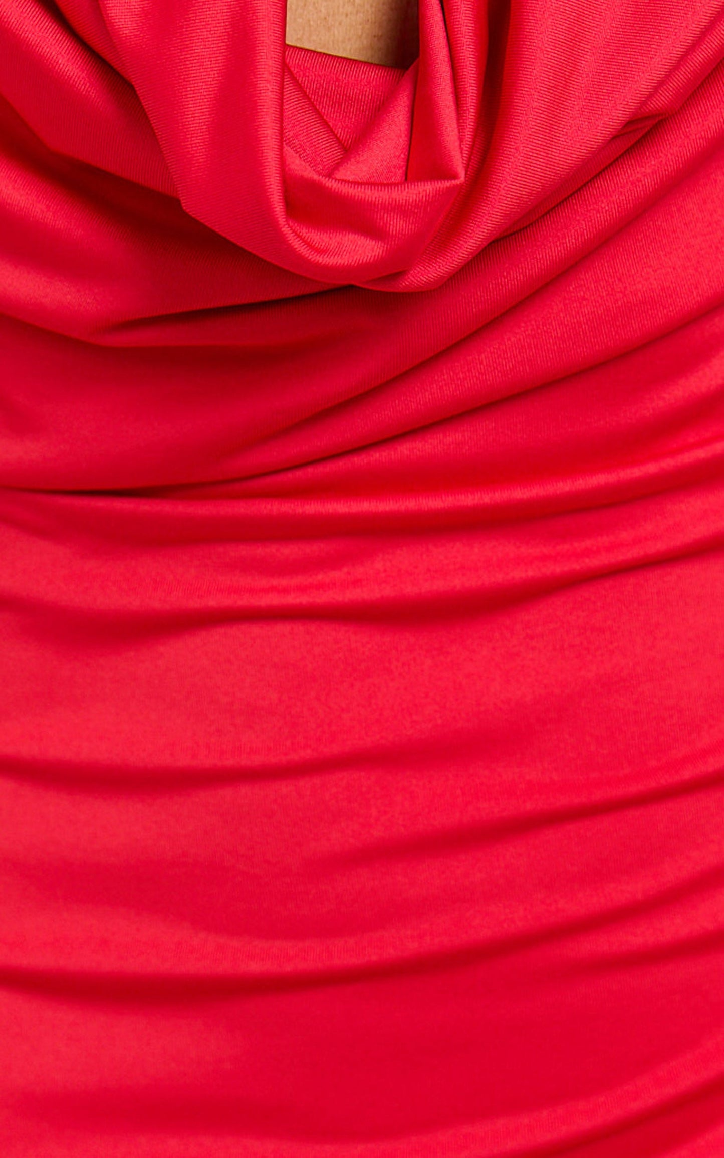 Ashlee Mini Dress - Halter Cowl Neck Bodycon Dress in Red