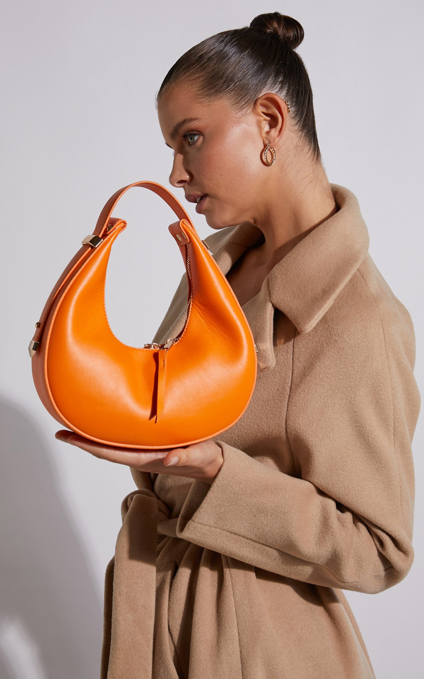 Atlanta Half Moon Shoulder Bag in Orange