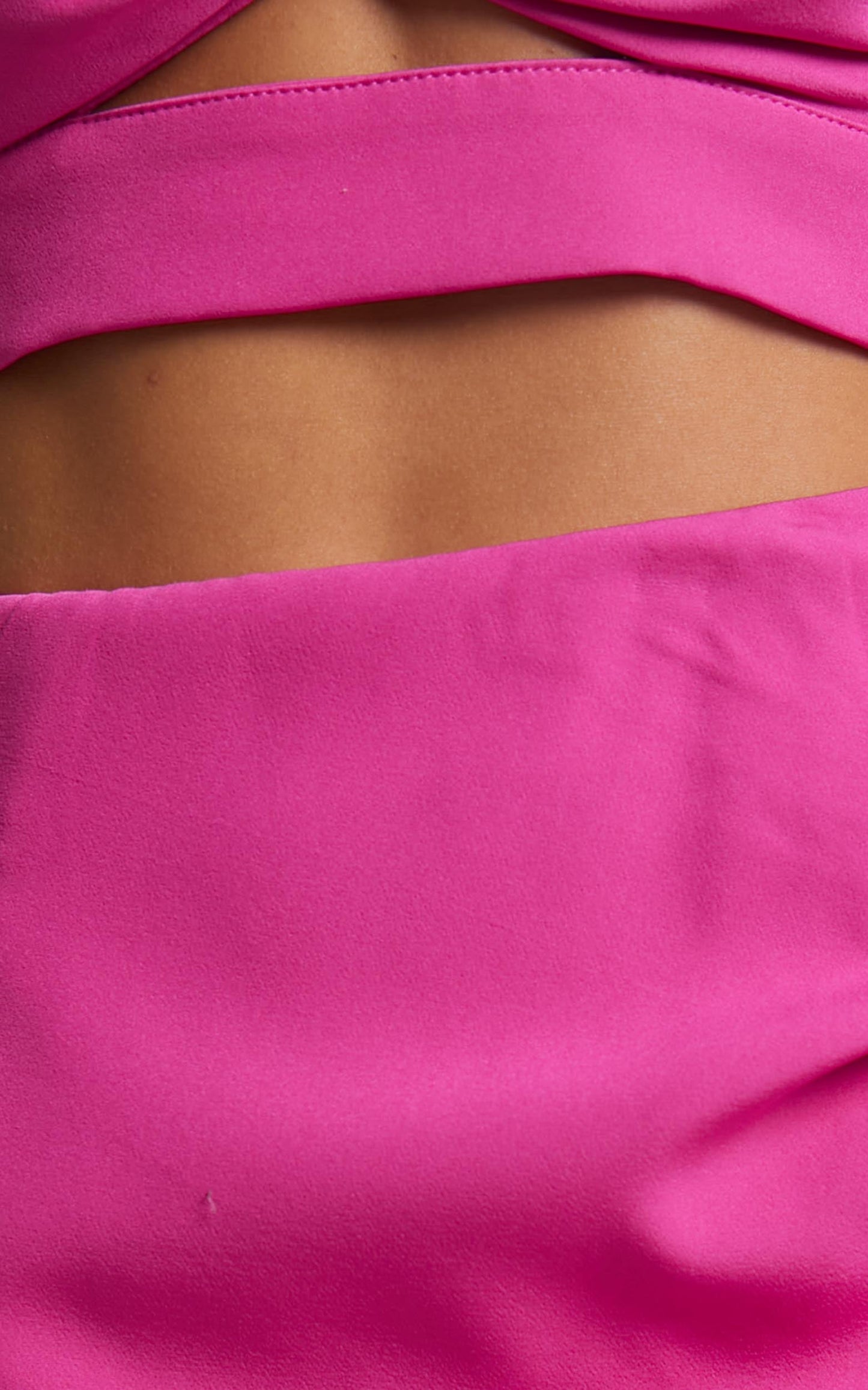Aumerle Two Piece Set - Twist Top and Mini Skirt Set in Hot Pink