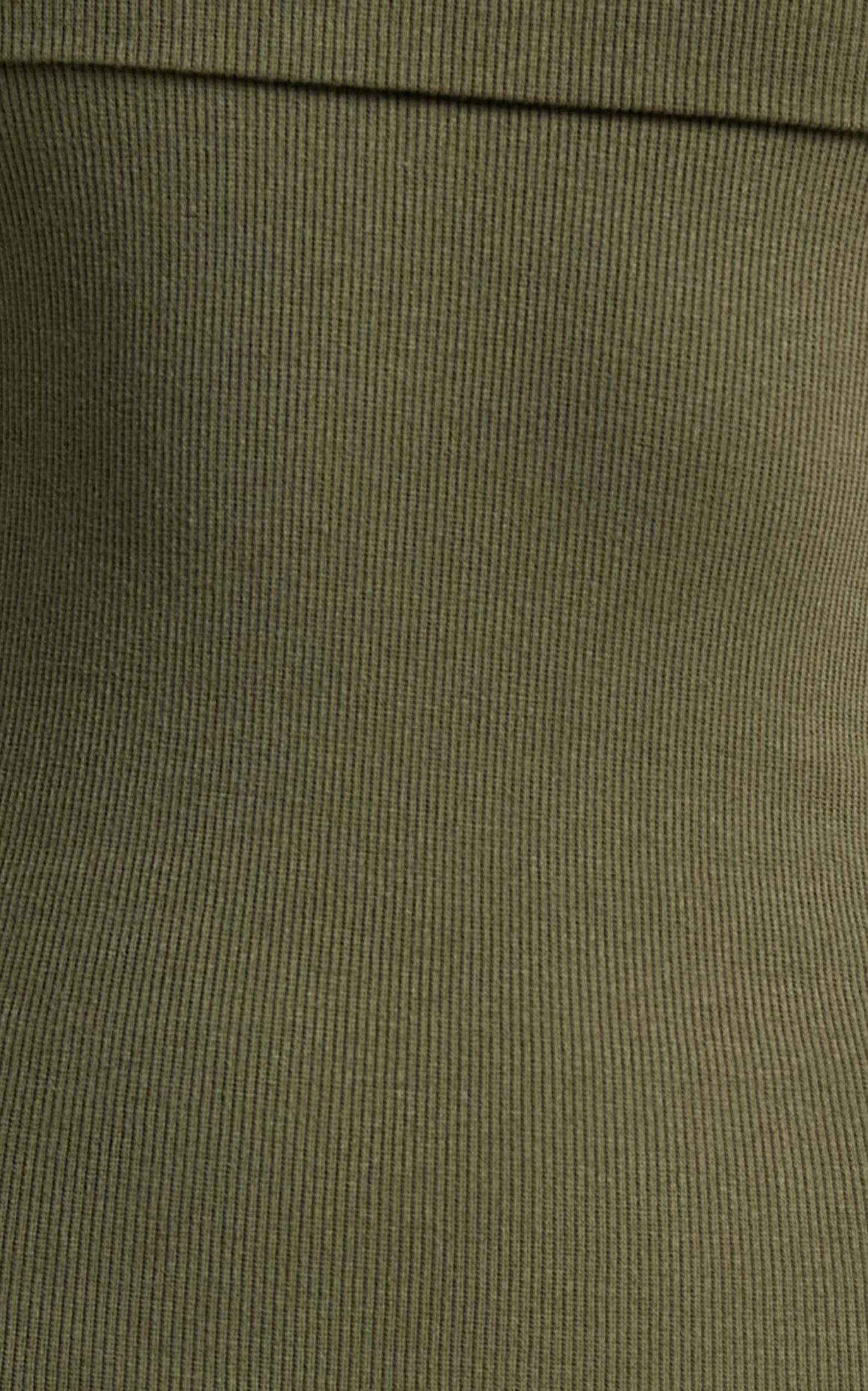 Barker Mini Dress - Off Shoulder Bodycon Dress in Khaki