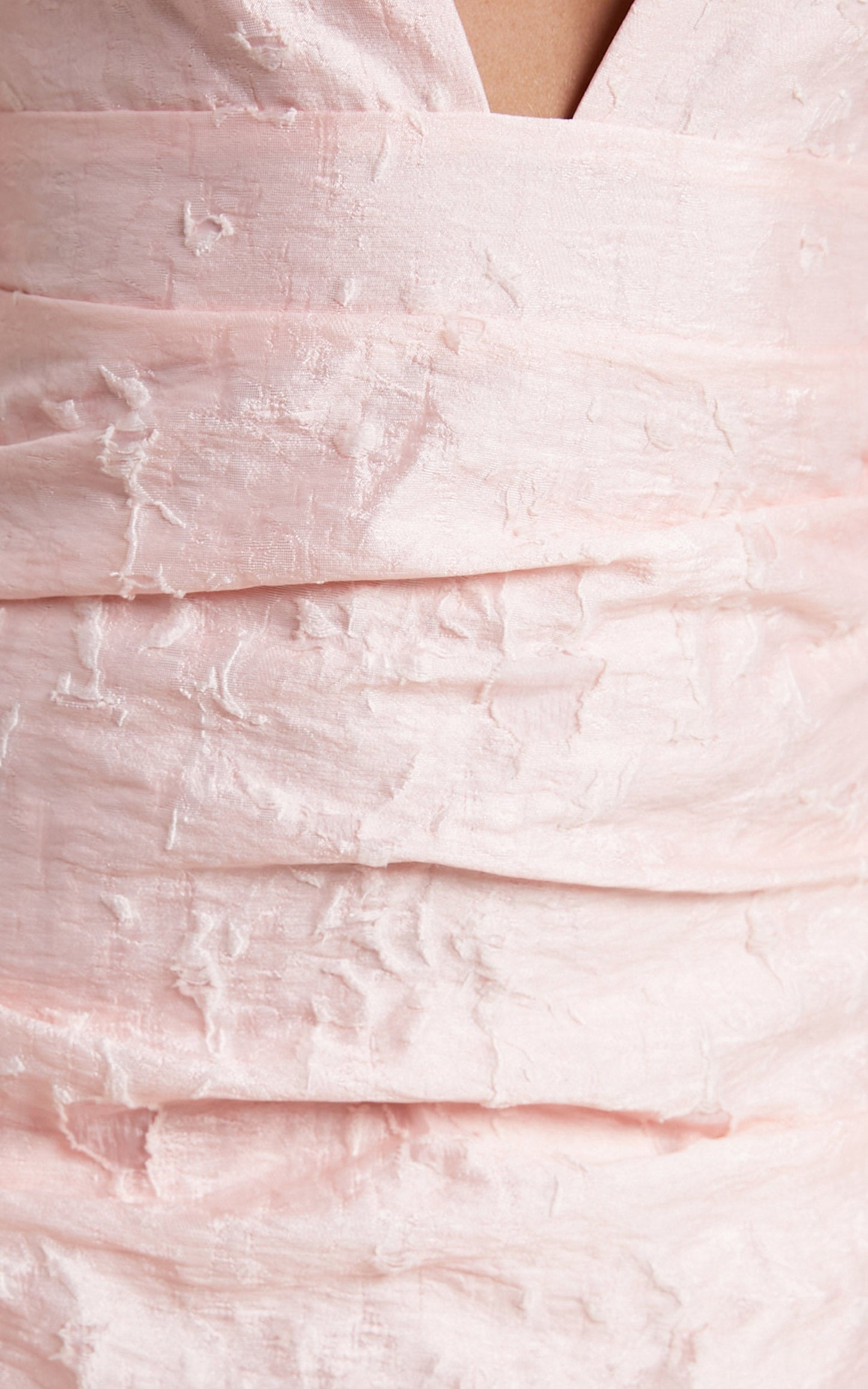 Baxia Mini Dress - Textured Balloon Sleeve Dress in Pastel Pink