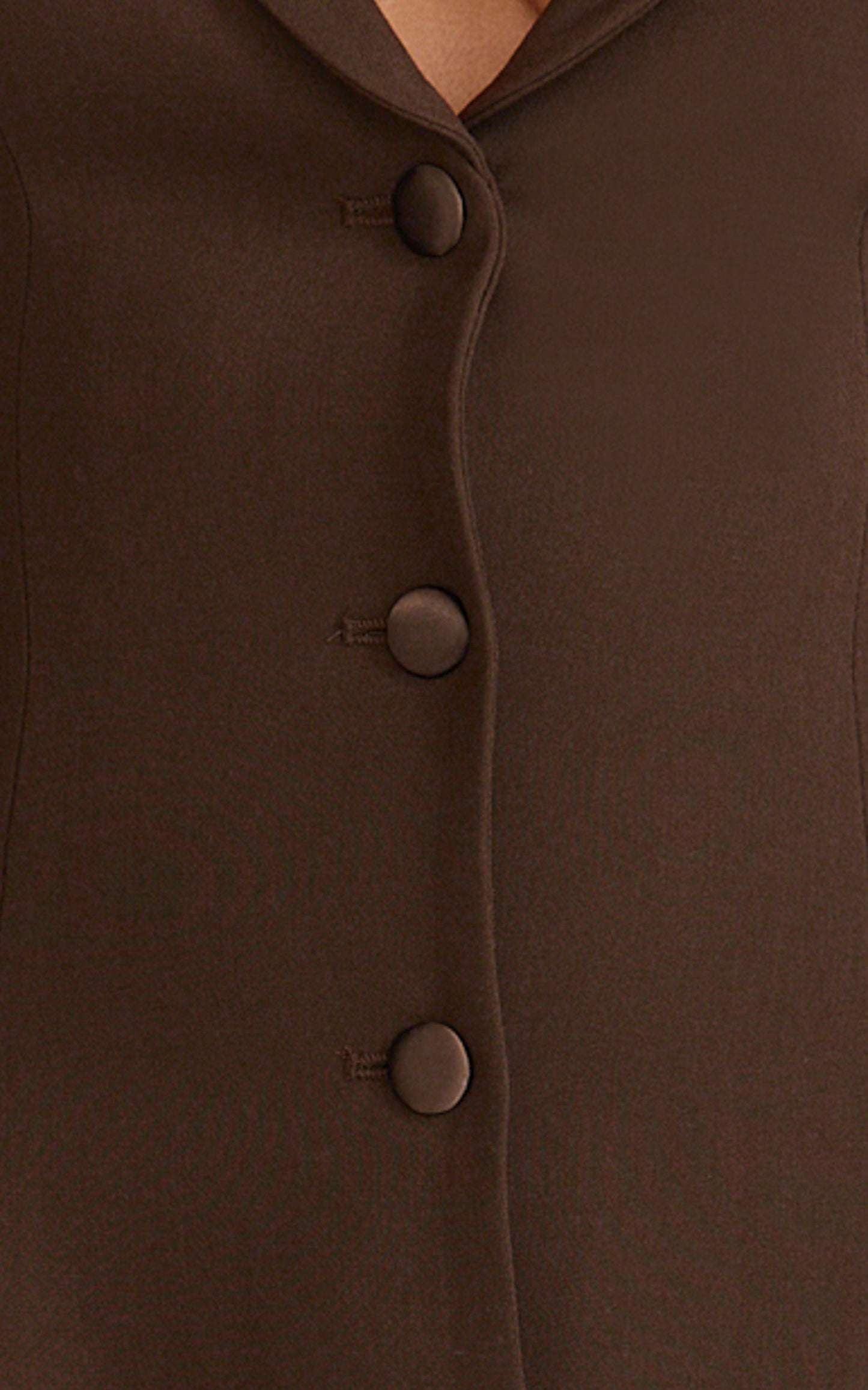 Bea Mini Dress - Collared Long Sleeve Fit And Flare Pleated Dress in Dark Chocolate