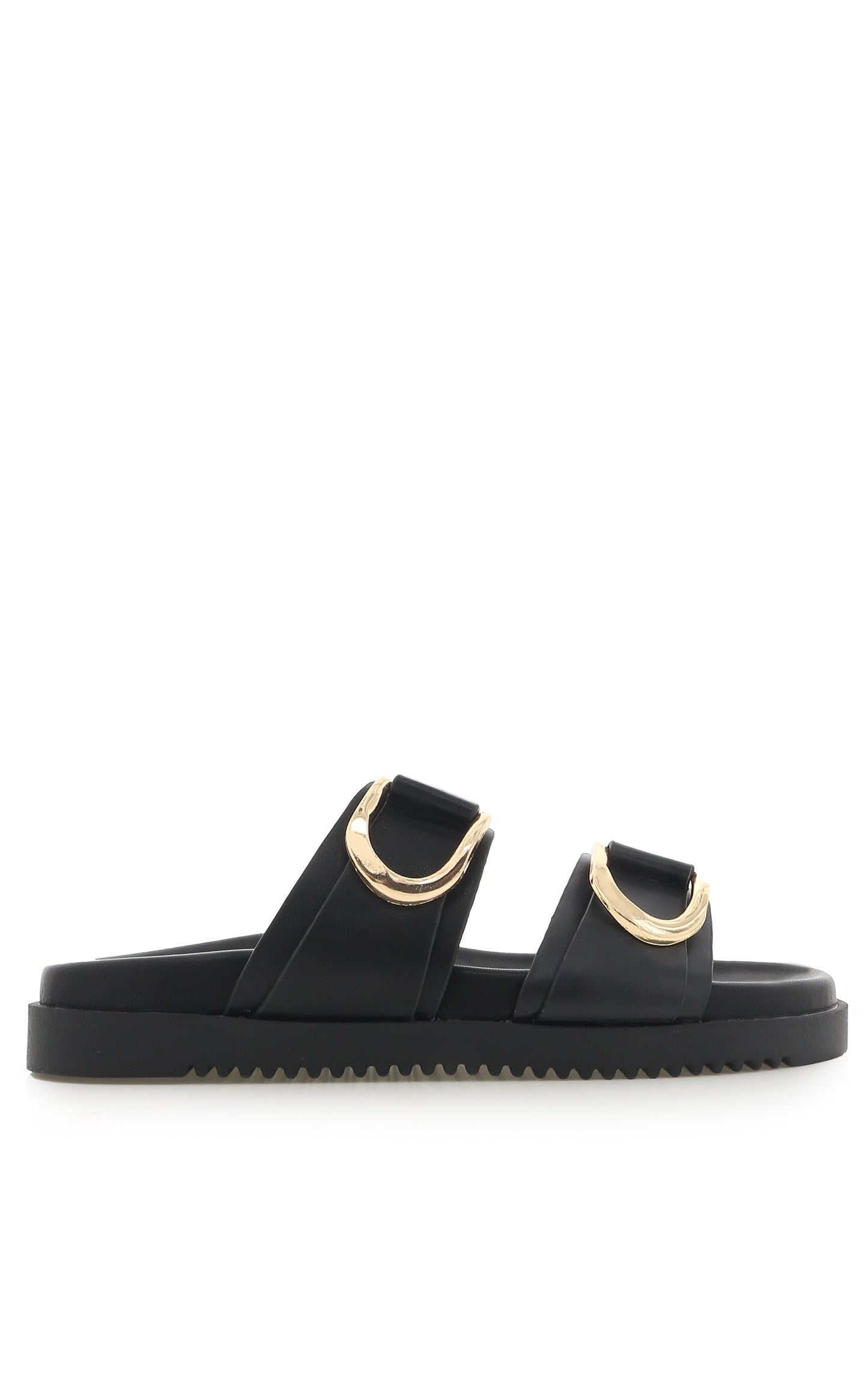 Billini - Areli Slides with Hardware Detail in Black