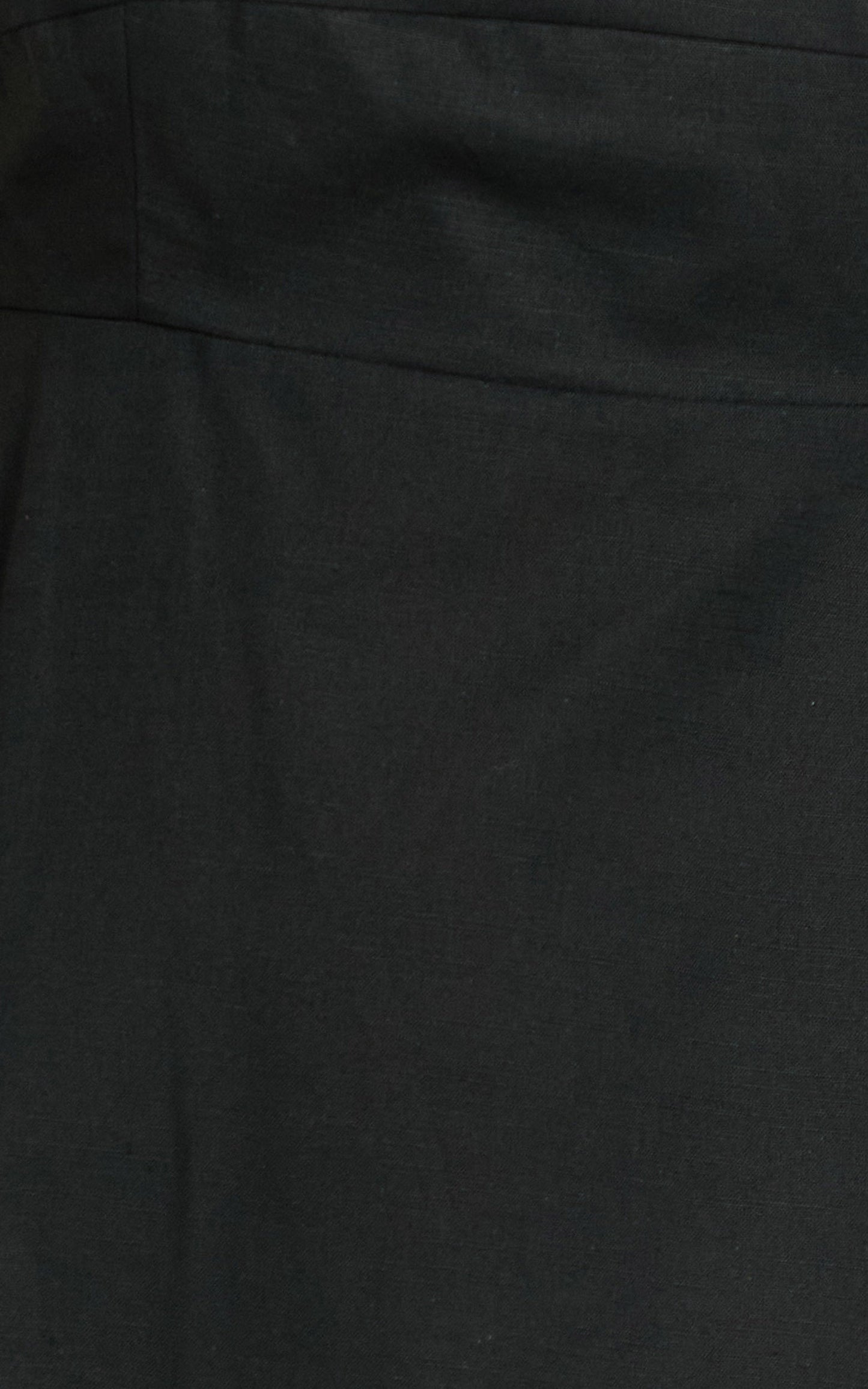 Brette Midi Dress - Linen Straight Neck Strappy Fit And Flare Dress in Black