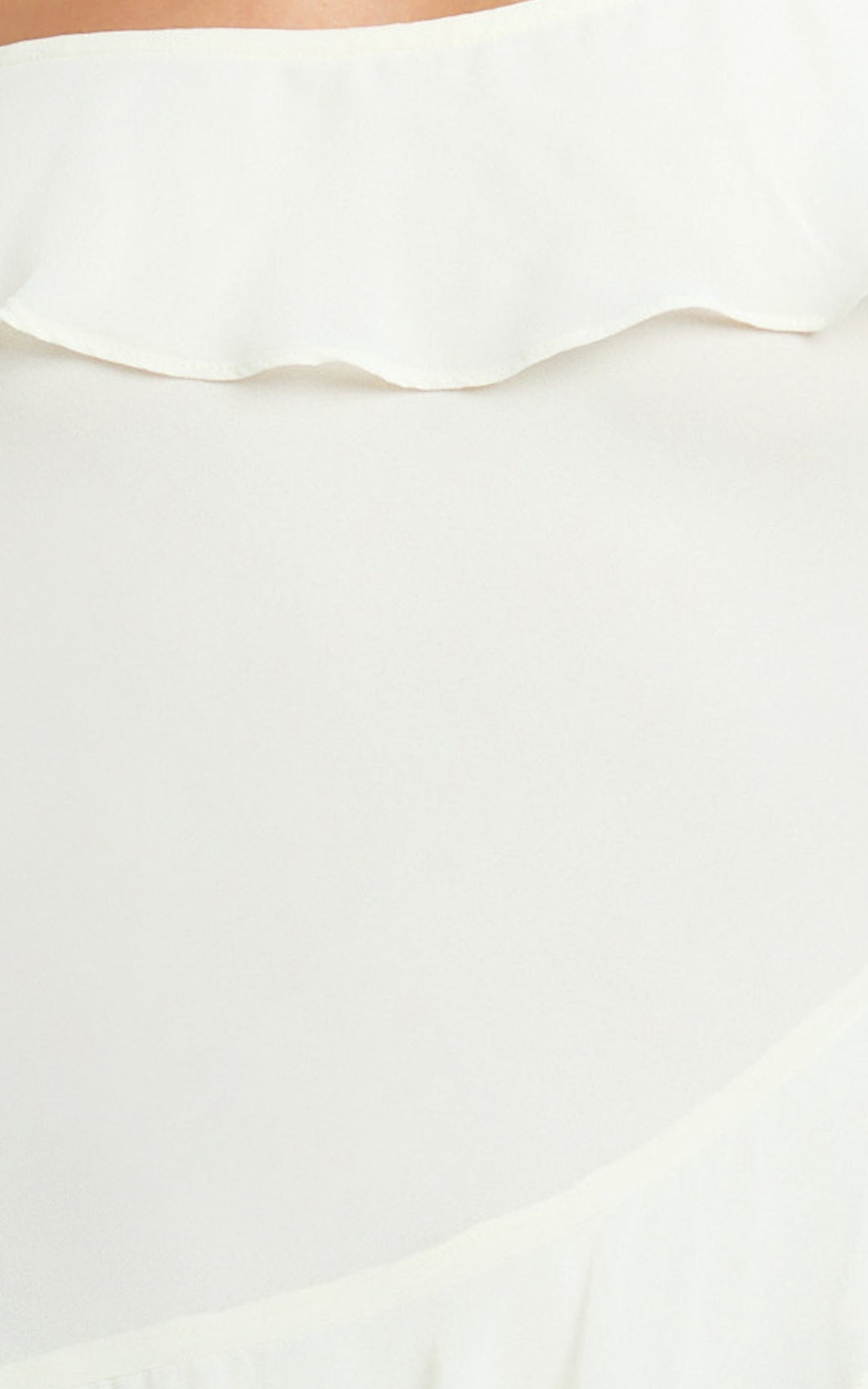 Brigitte Maxi Dress - Halter Off Shoulder Georgette Ruffle Tiered Dress in Cream