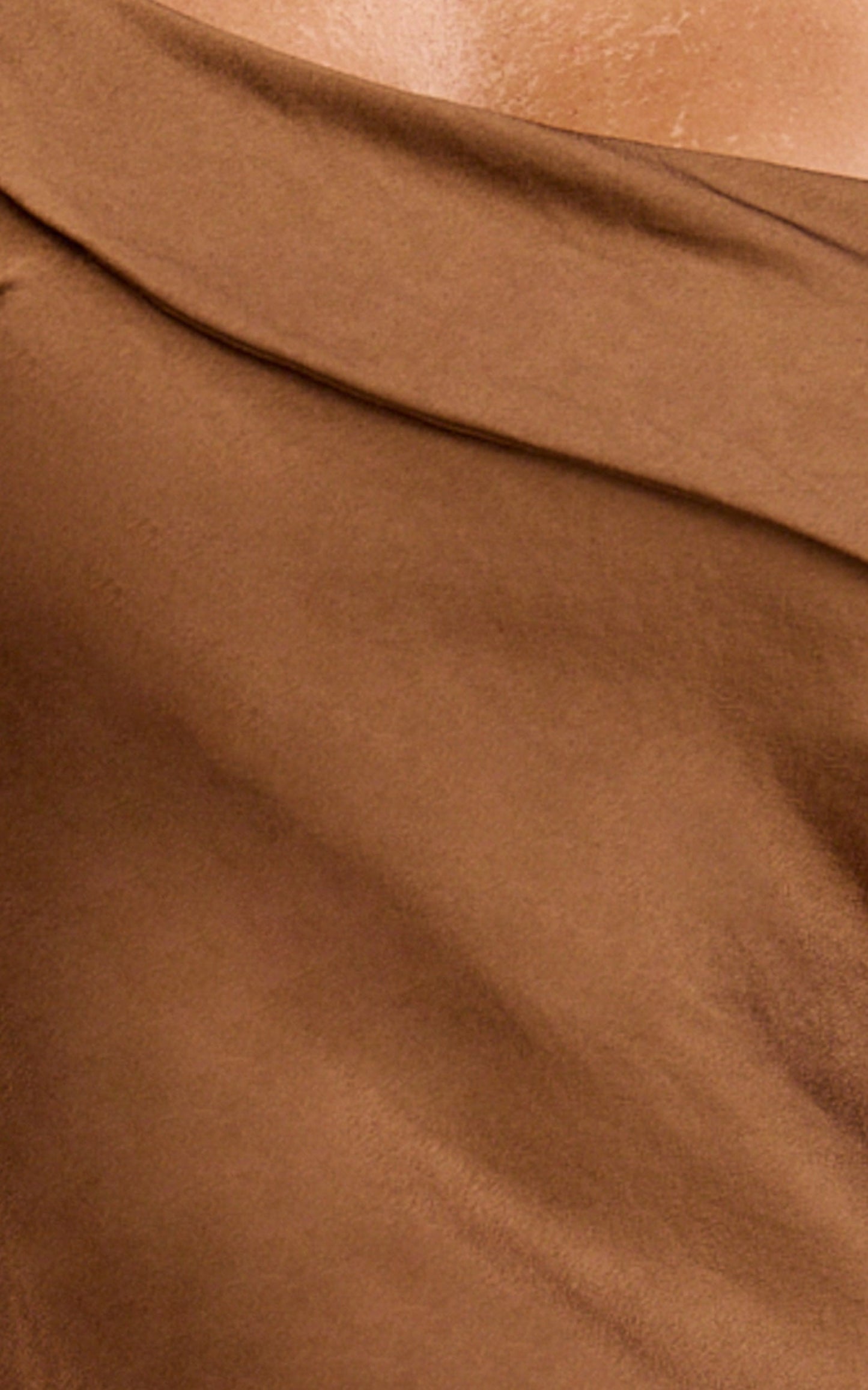 Calix Midi Dress - One Shoulder Slip Dress in Chocolate