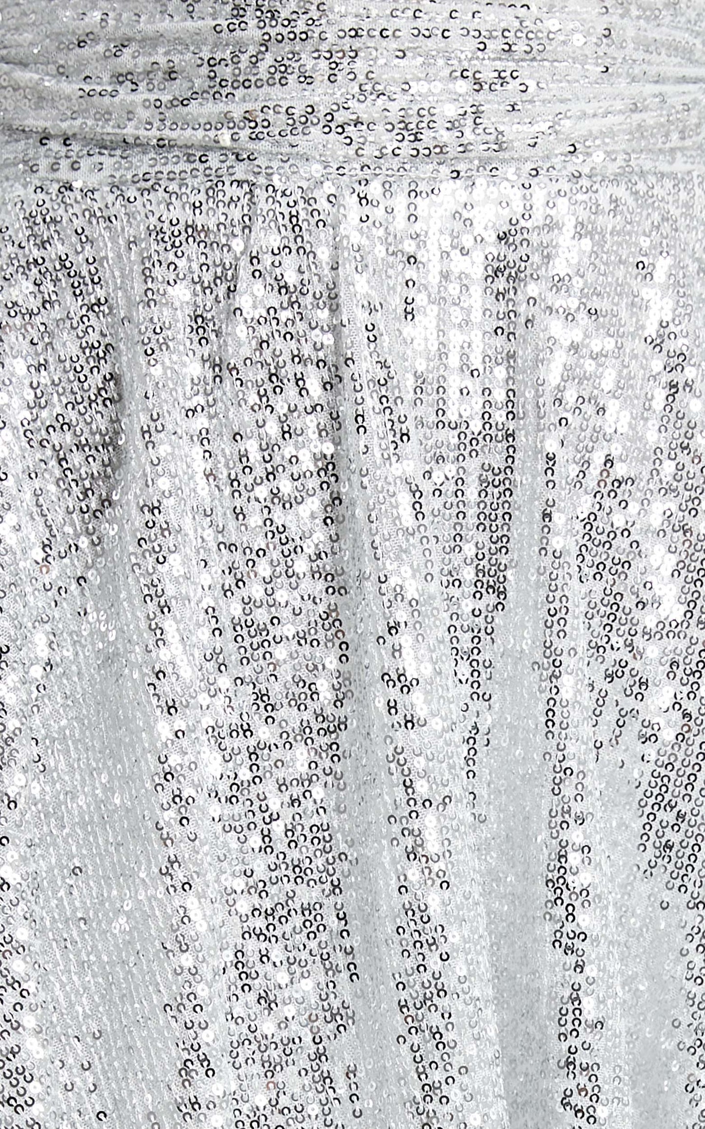 Cami Longsleeve Two Piece Set in Silver Sequin