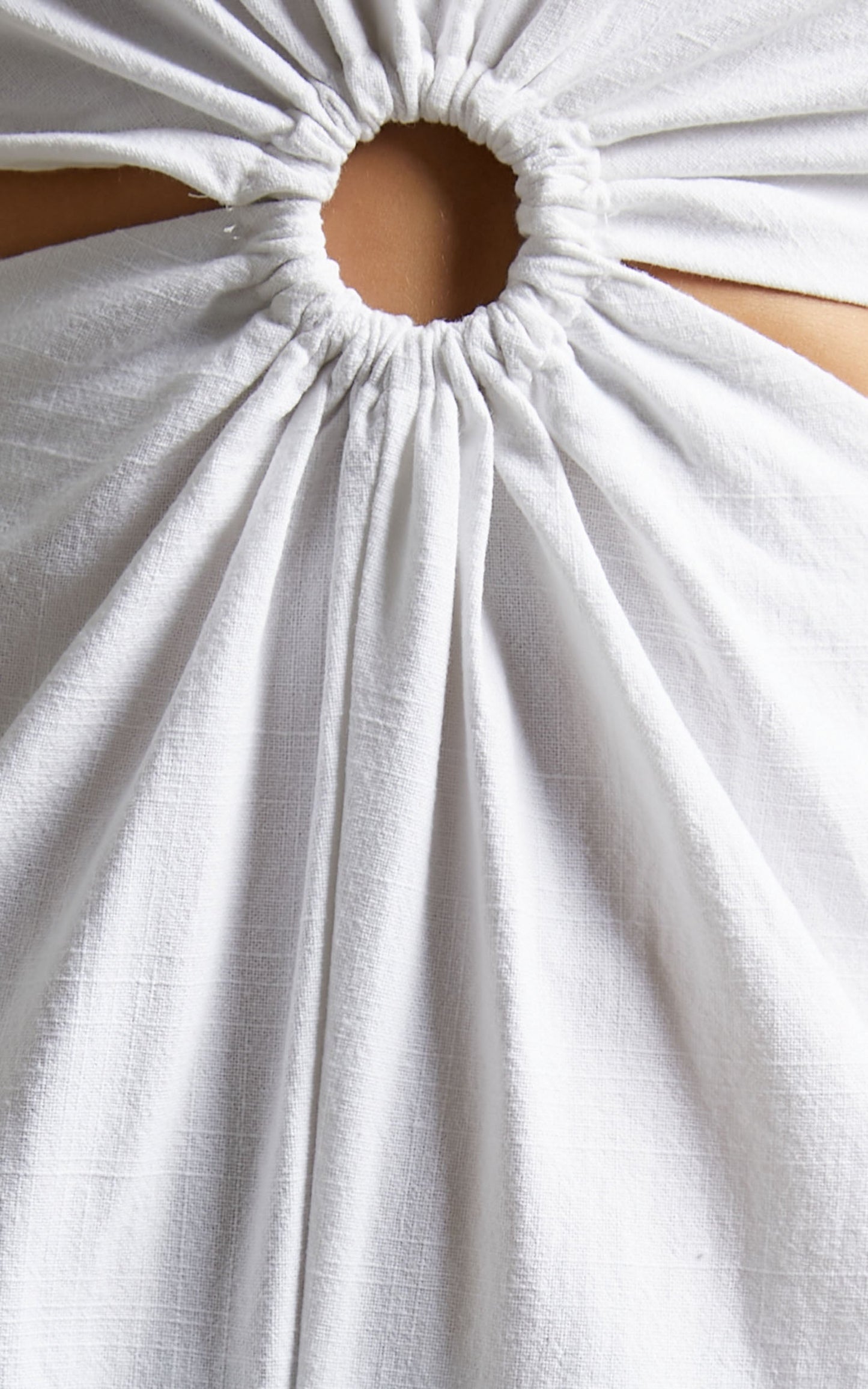 Cardilyn Jumpsuit with Ring at Waist in White