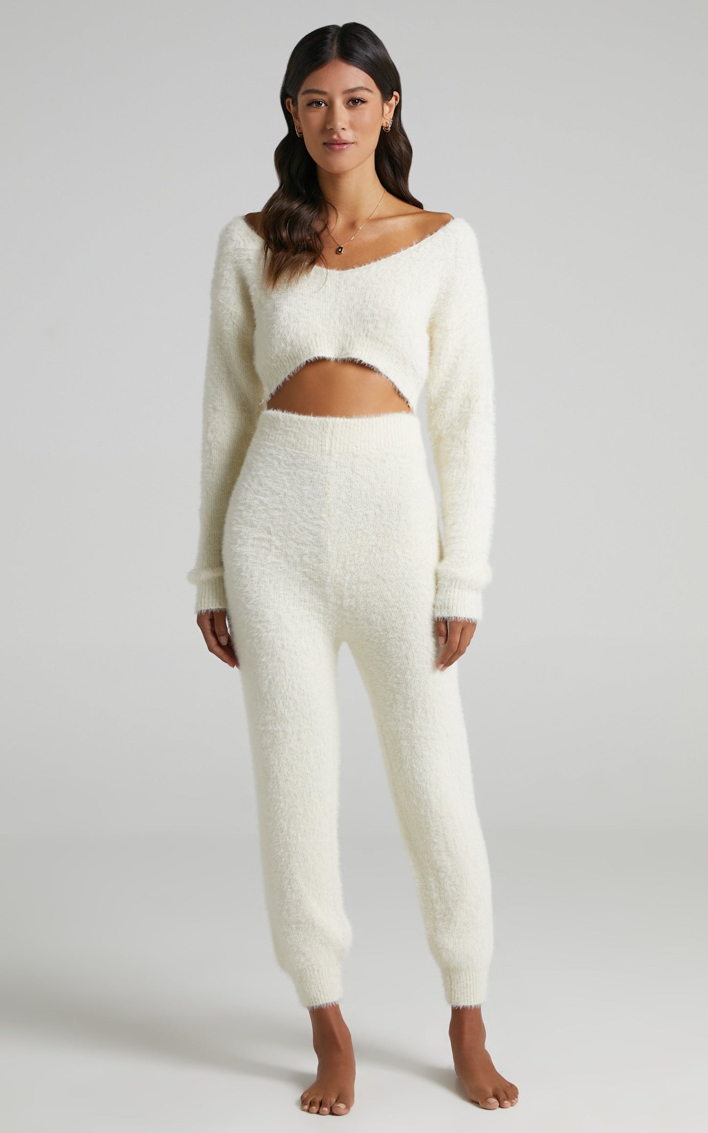 Carey Knit Pants in Cream