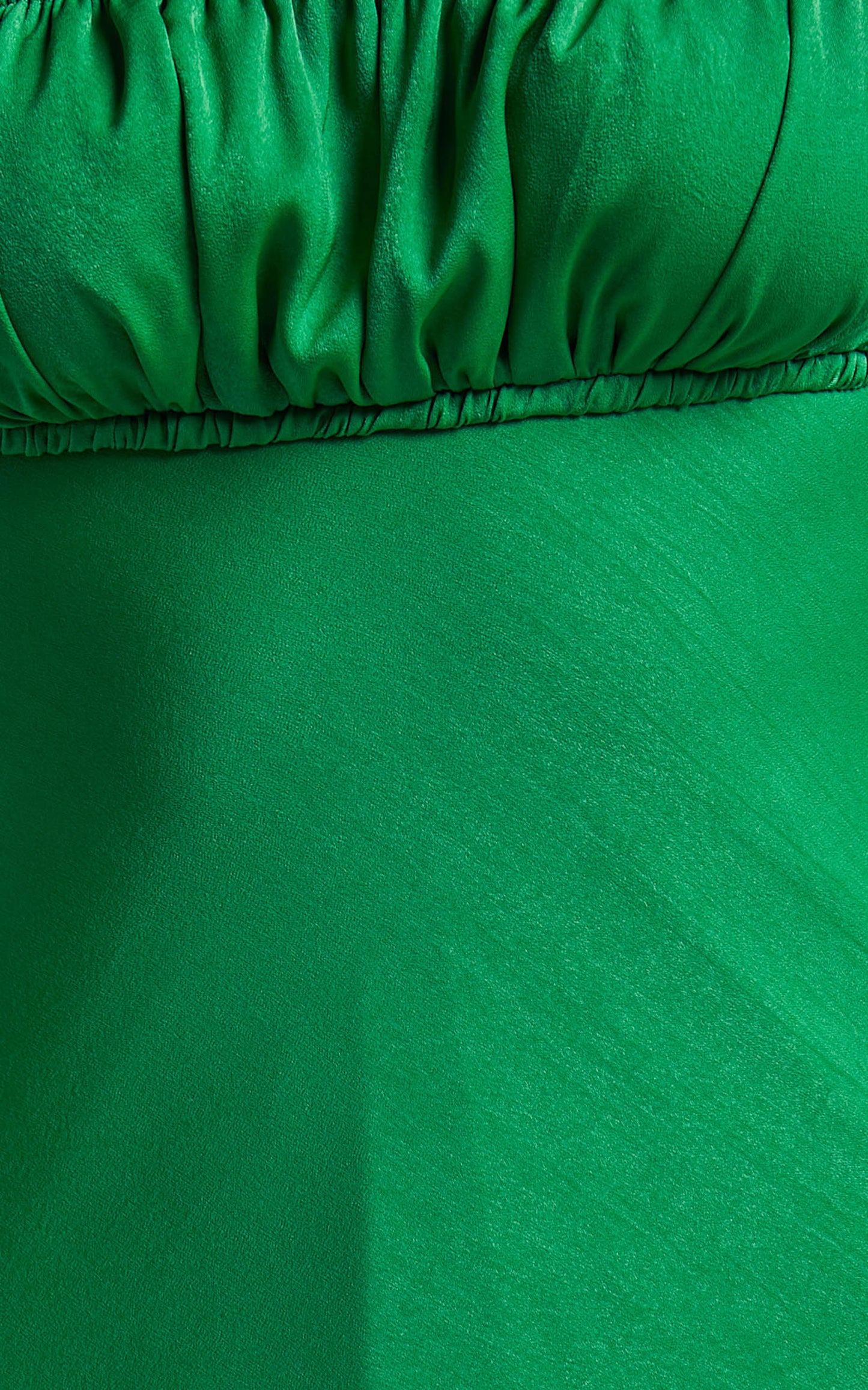 Carla Midi Dress - Ruched Bust Satin Slip Dress in Green