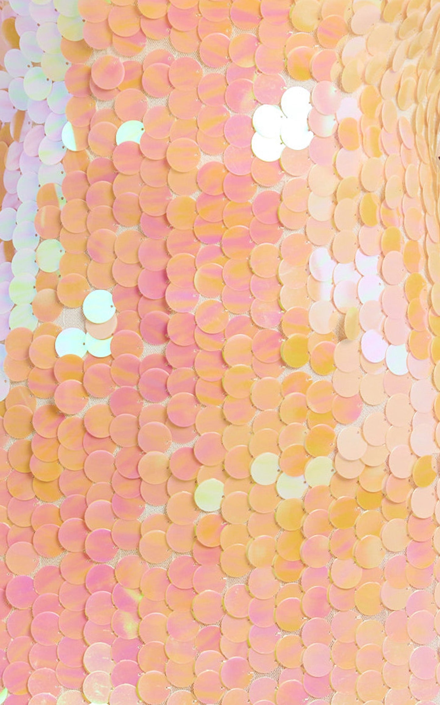 Casey Midi Dress - Square Neck Sequin Bodycon Dress in Peach