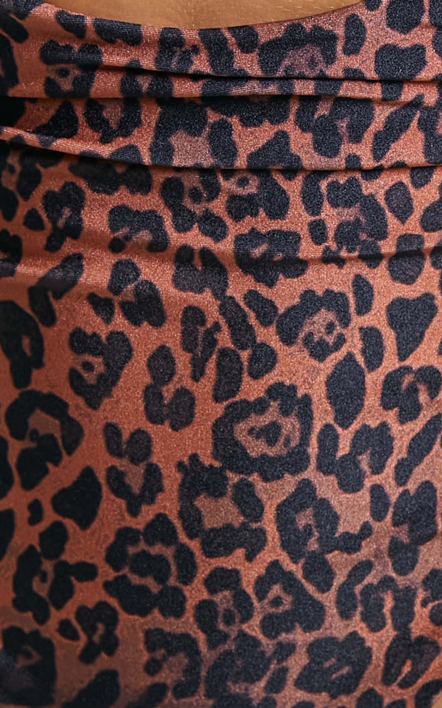 Cayman Halter Neck Keyhole Cut Out One Piece in Shiny Leopard