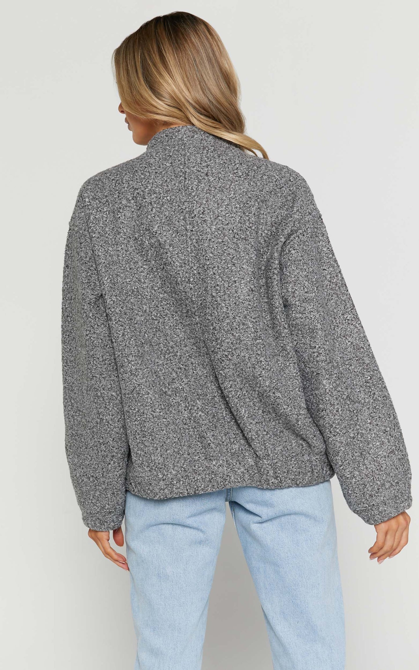Kelsie Bomber Jacket in Grey Marle