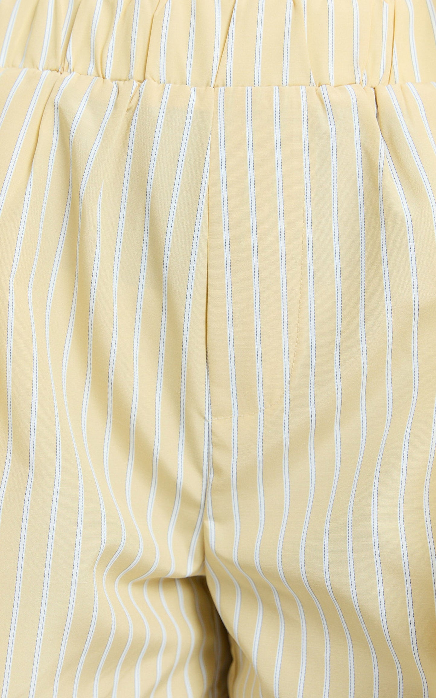 Chaemay Shorts - High Waisted A-Line Boxer Shorts in Lemon Stripe