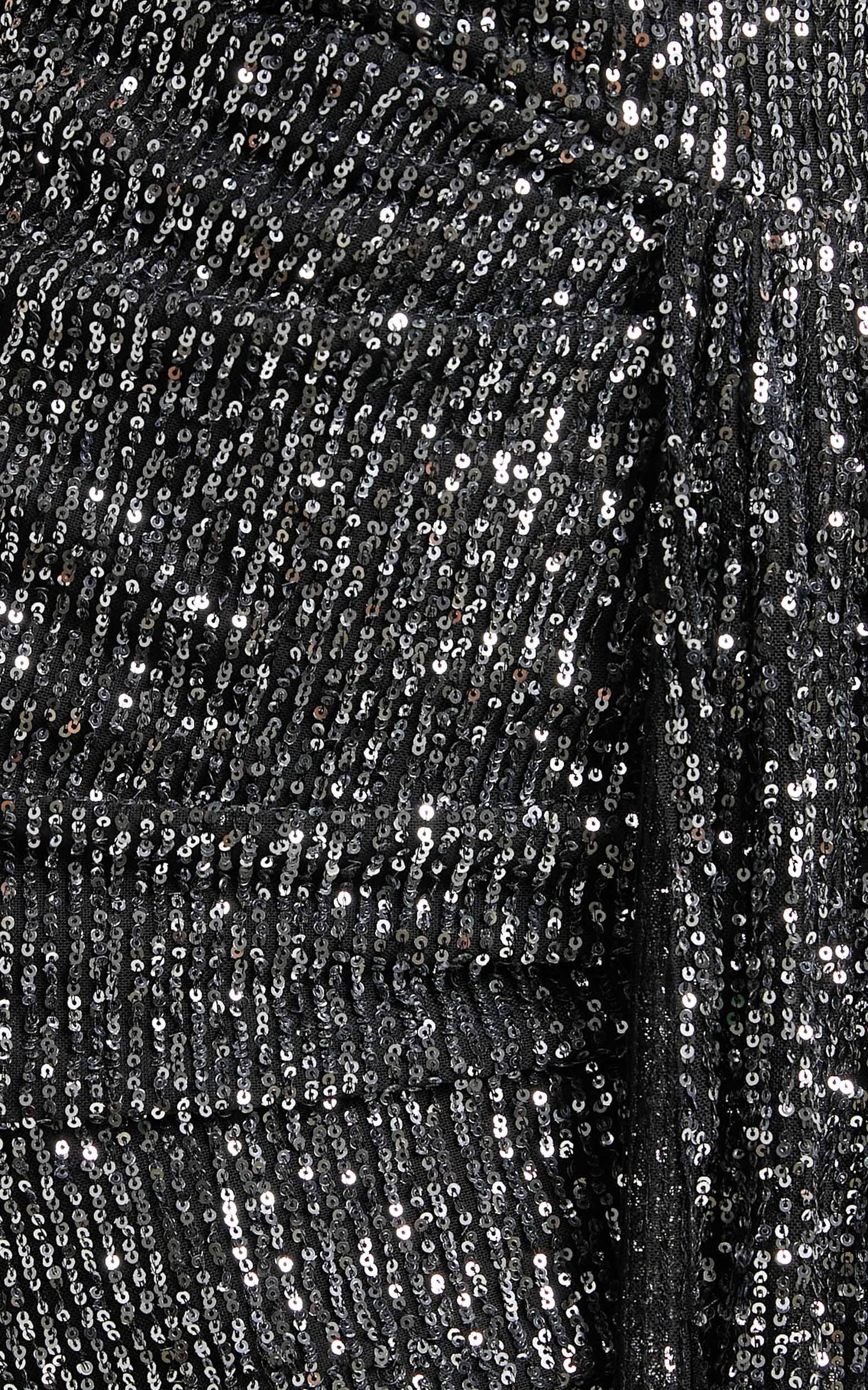 Chezzale Mini Dress - Drape One Shoulder Sequin Dress in Silver