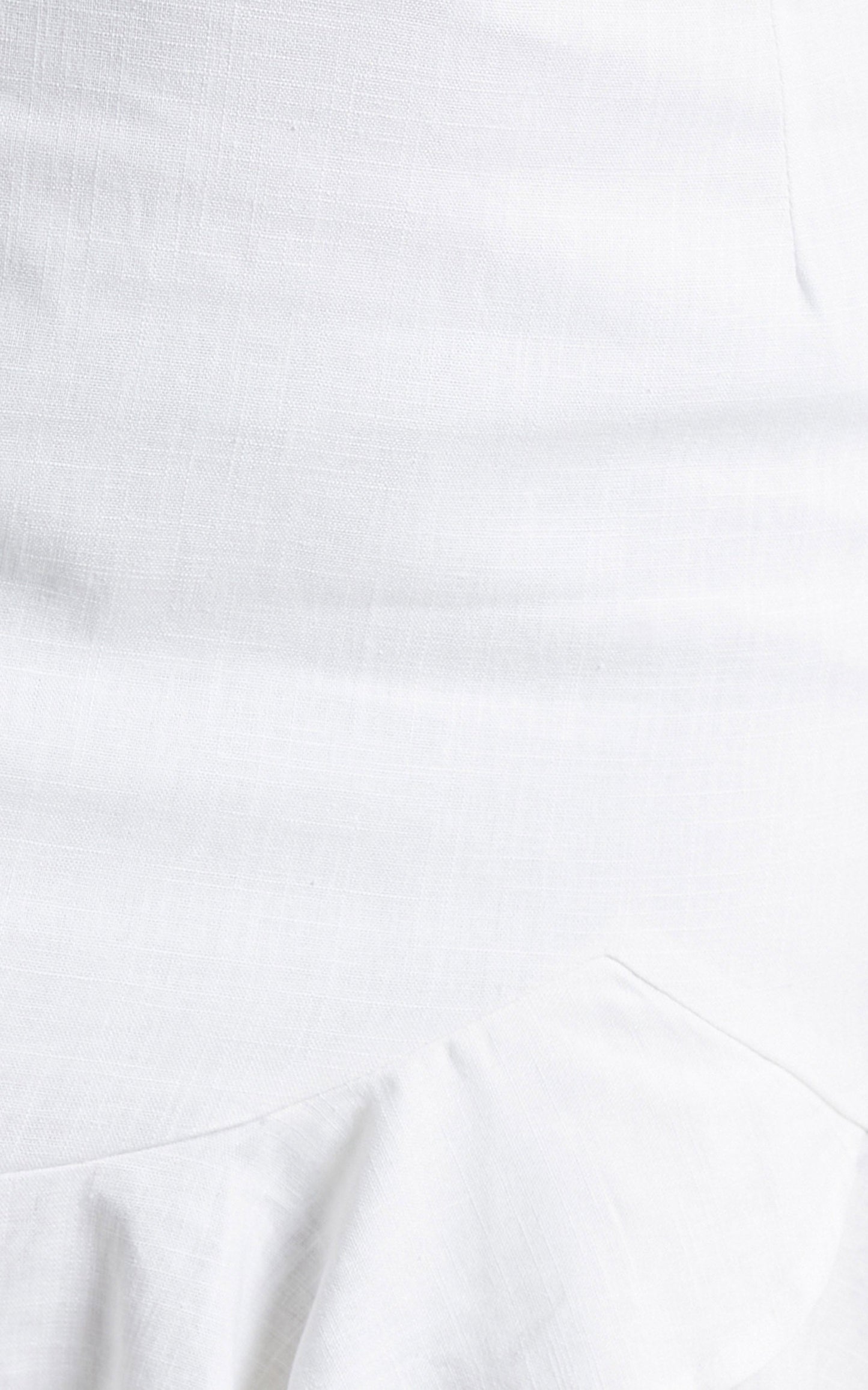 Clara Mini Skirt - Linen Look Ruffle Hem Skirt in White