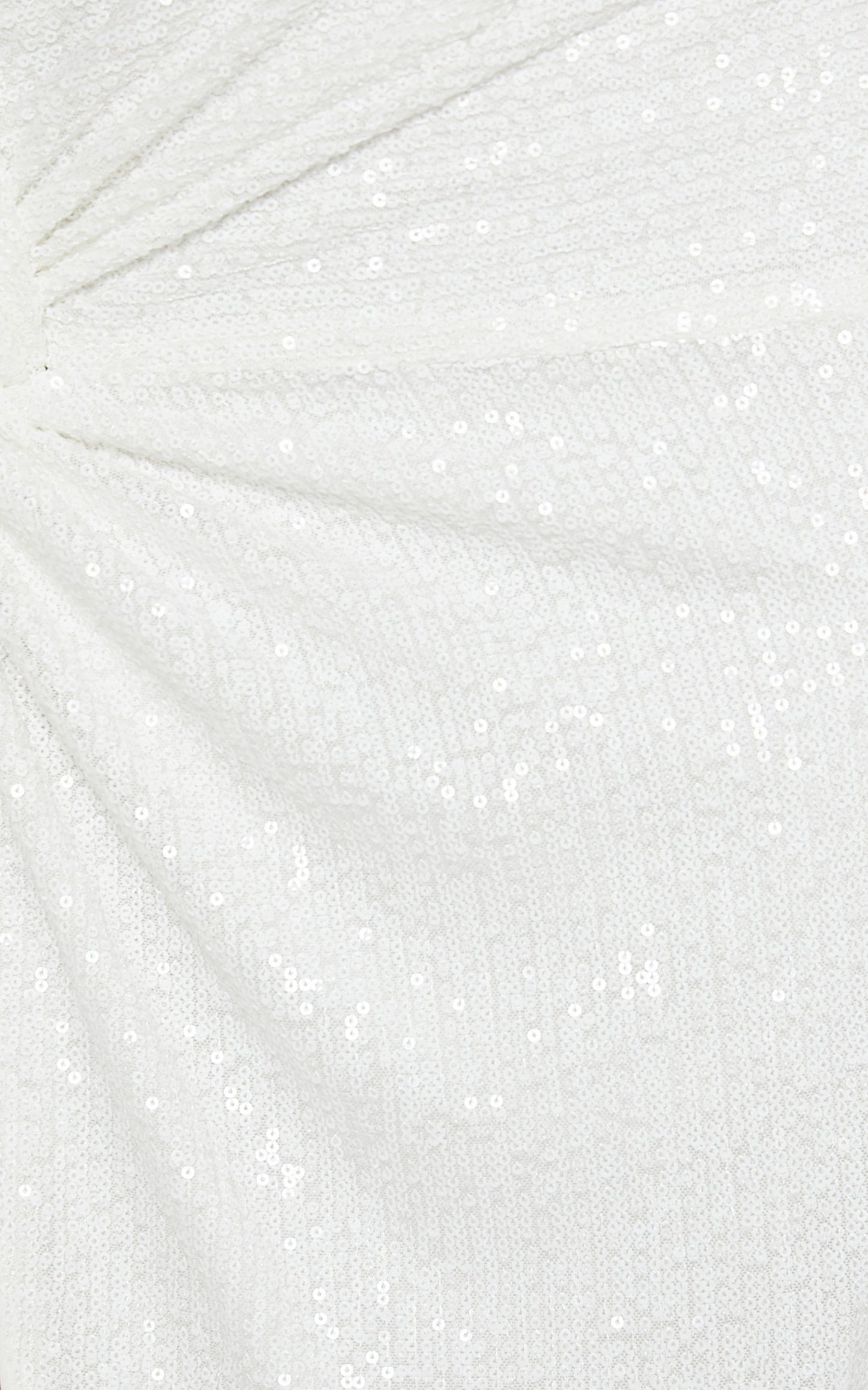 Claudilyn Midi Skirt - Sequin Twist Front Skirt in White