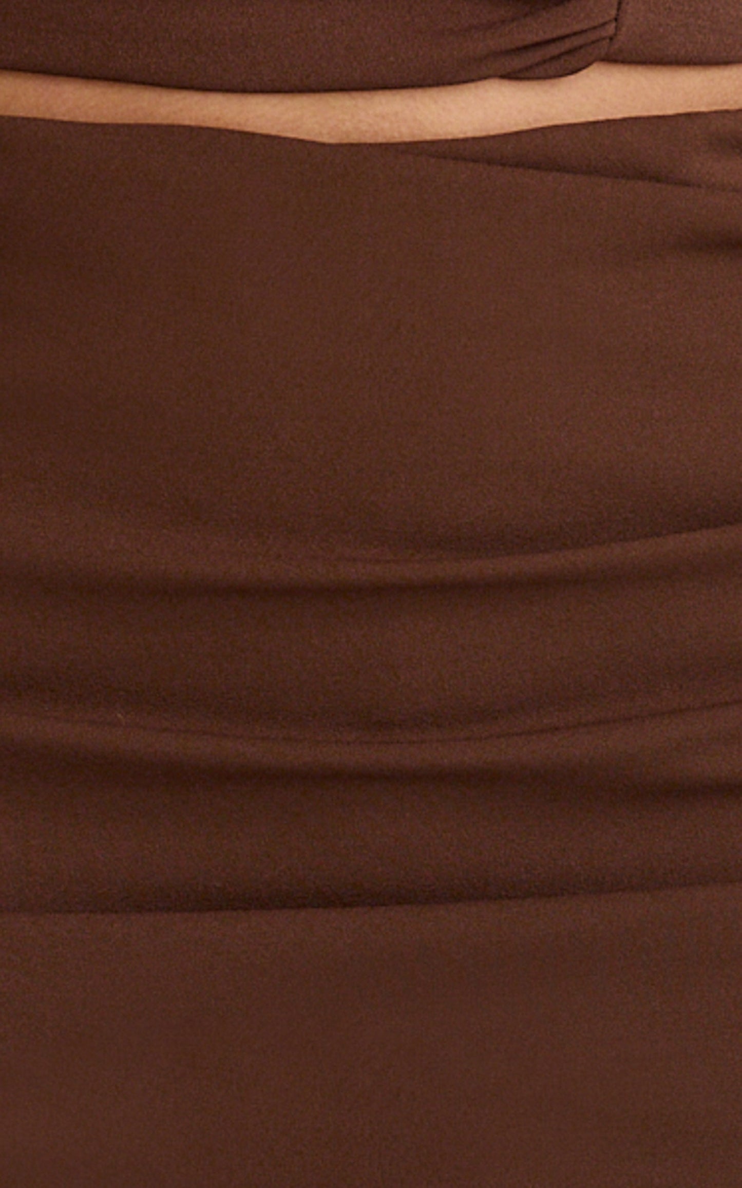 Cleo Mini Skirt - Mid Waisted Gathered Skirt in Chocolate