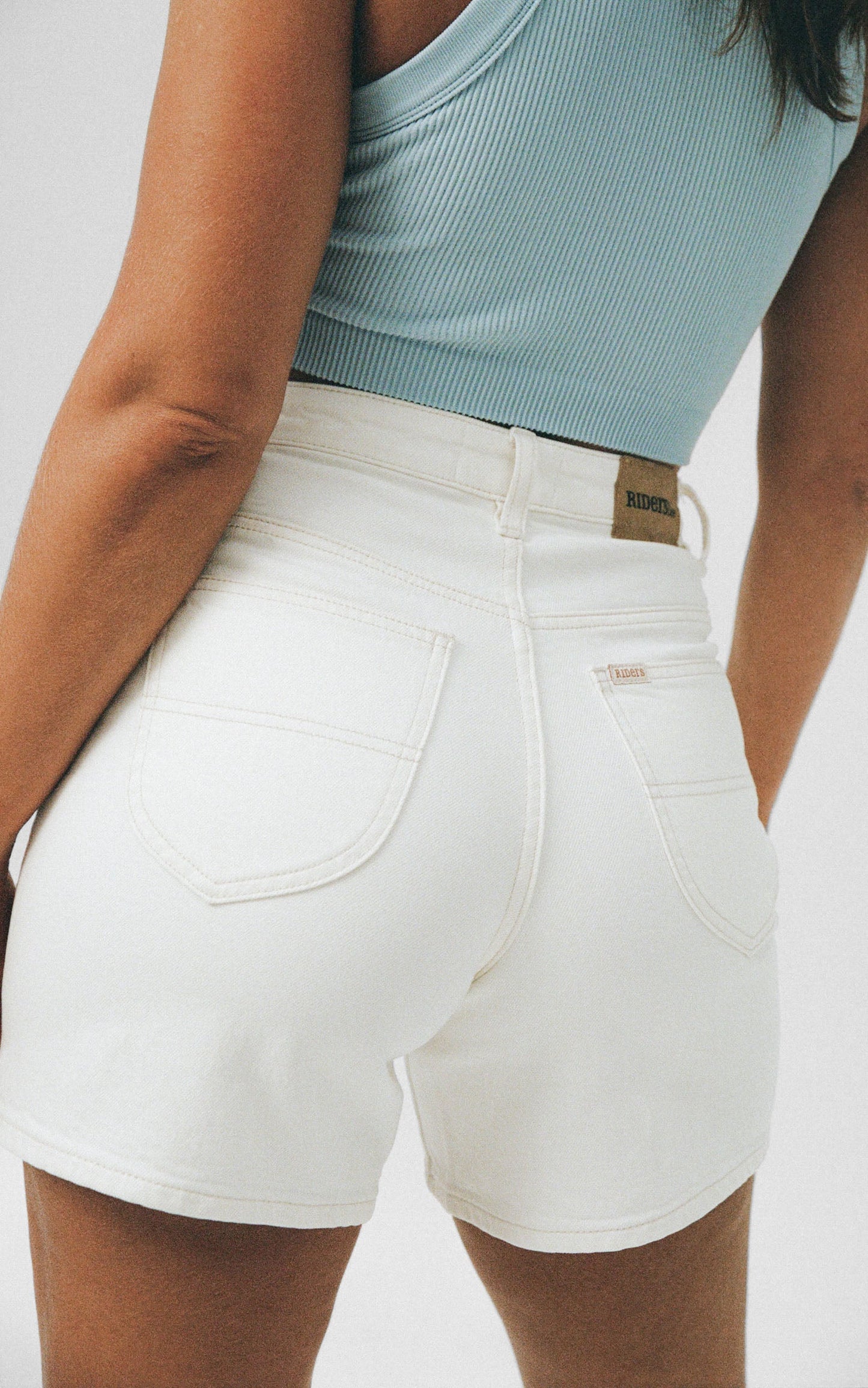 Riders - Hi Wide Denim Short in Vintage White