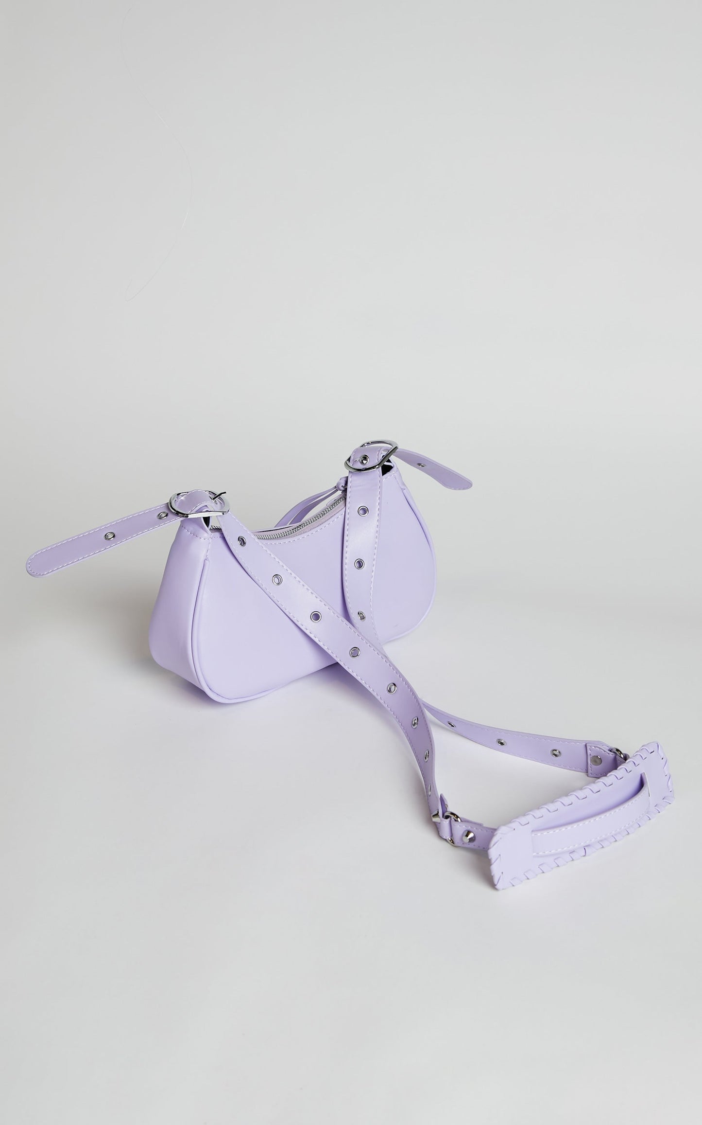 Zipporah Bag - Silver Stud Detail Crossbody Bag in Purple