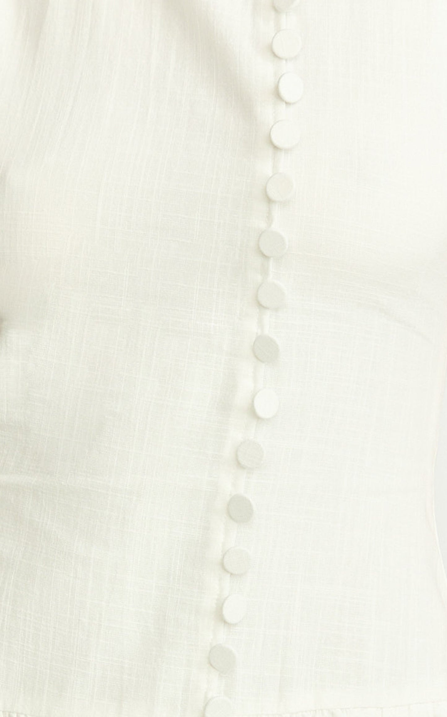 Cortez Mini Dress - High Neck Button Down Dress in White