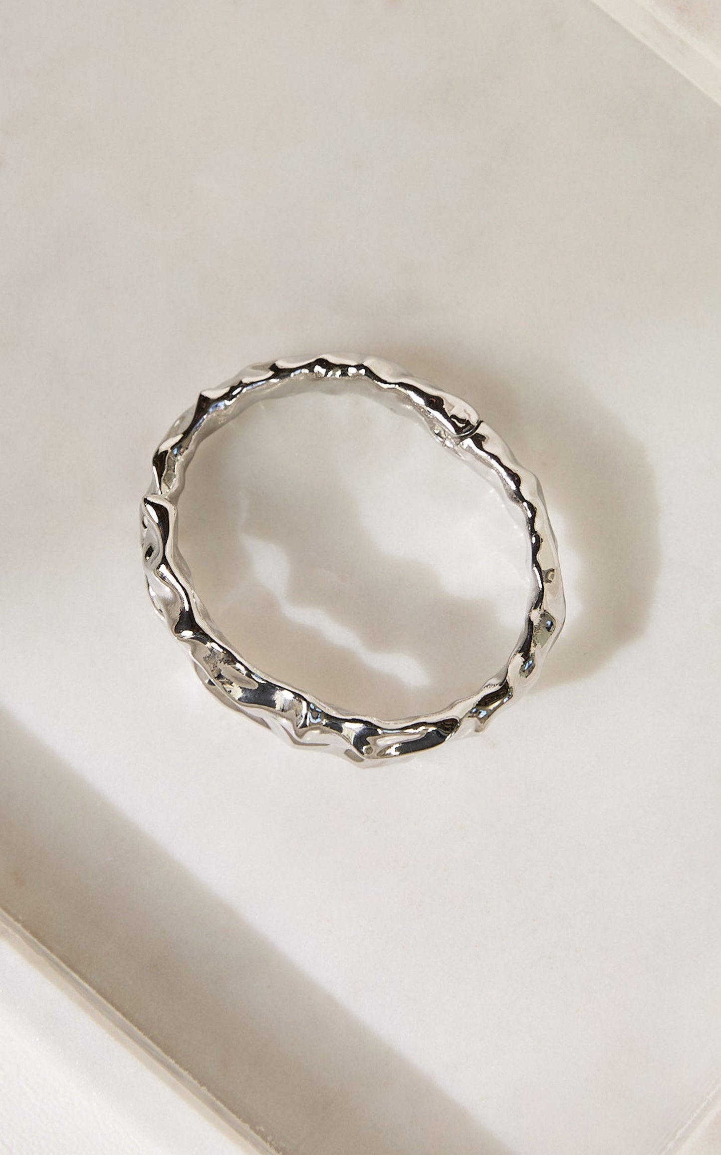 Dale Bracelet - Textured Wrap Bracelet in Silver