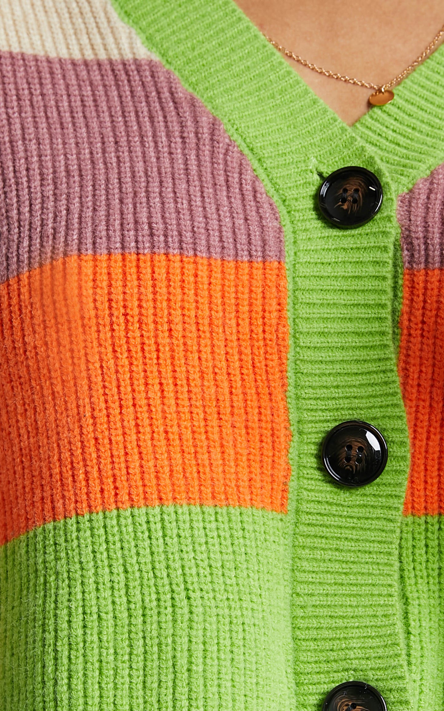 Deidre Button Up Knit Cardigan in Multi