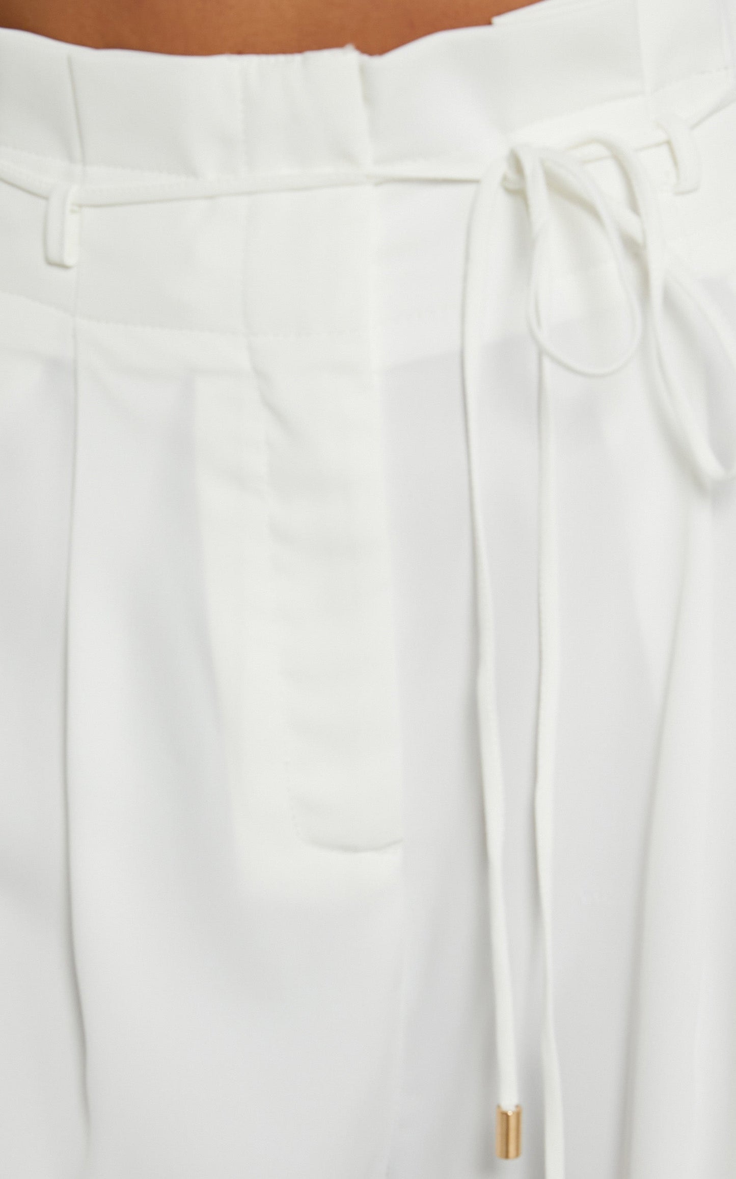Denmark Two Piece Top and Pants Set - Strapless Top & Wide Leg Set in White