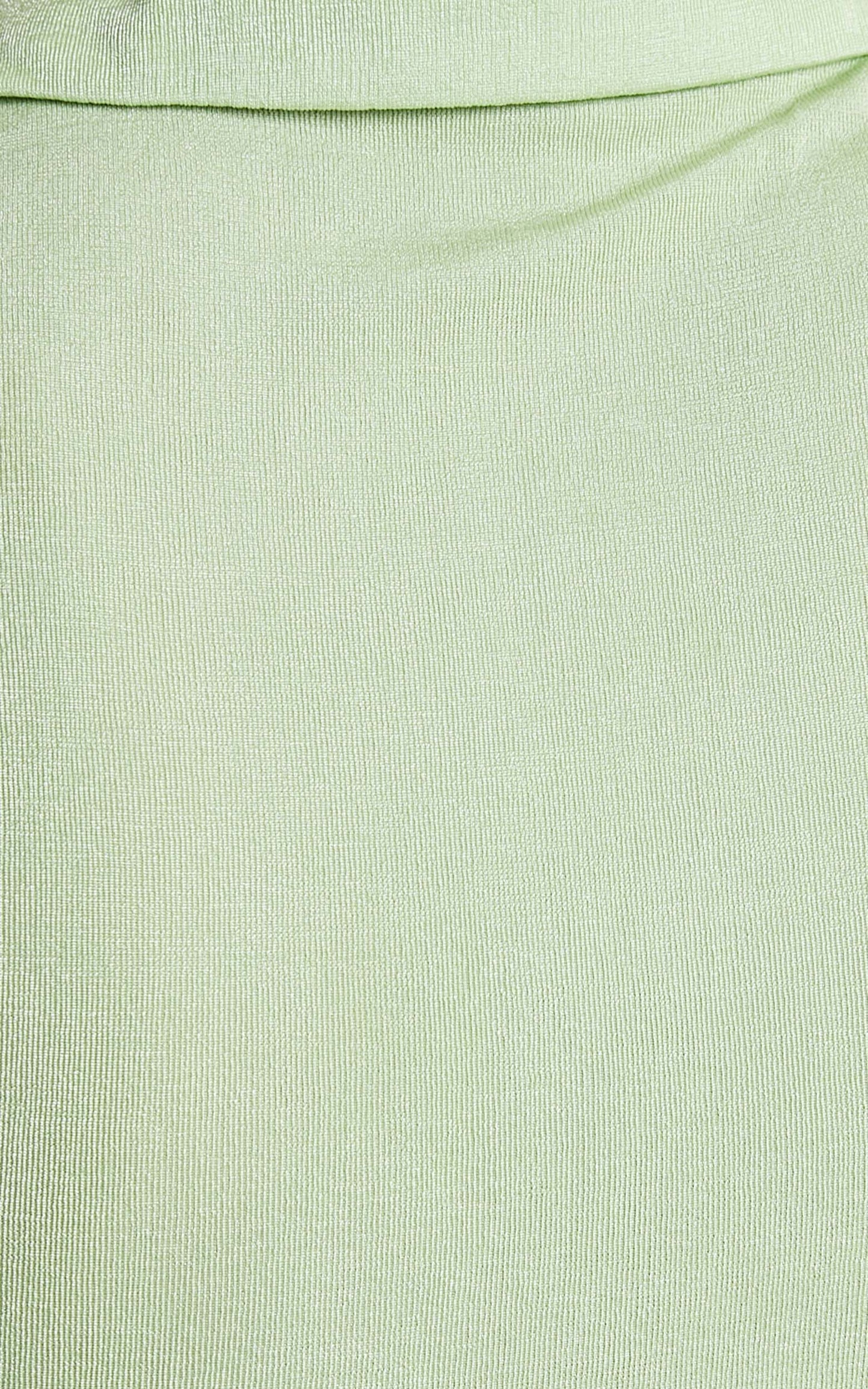 Dolly Top - Button Up Slinky Short Sleeve Crop Top in Celery