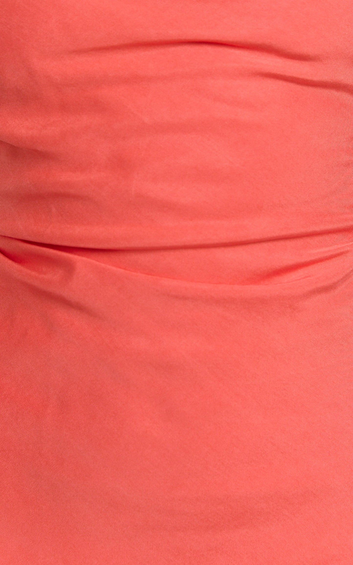 Evangeline Midi Dress - Square Neck Cross Back Bias Dress in Coral