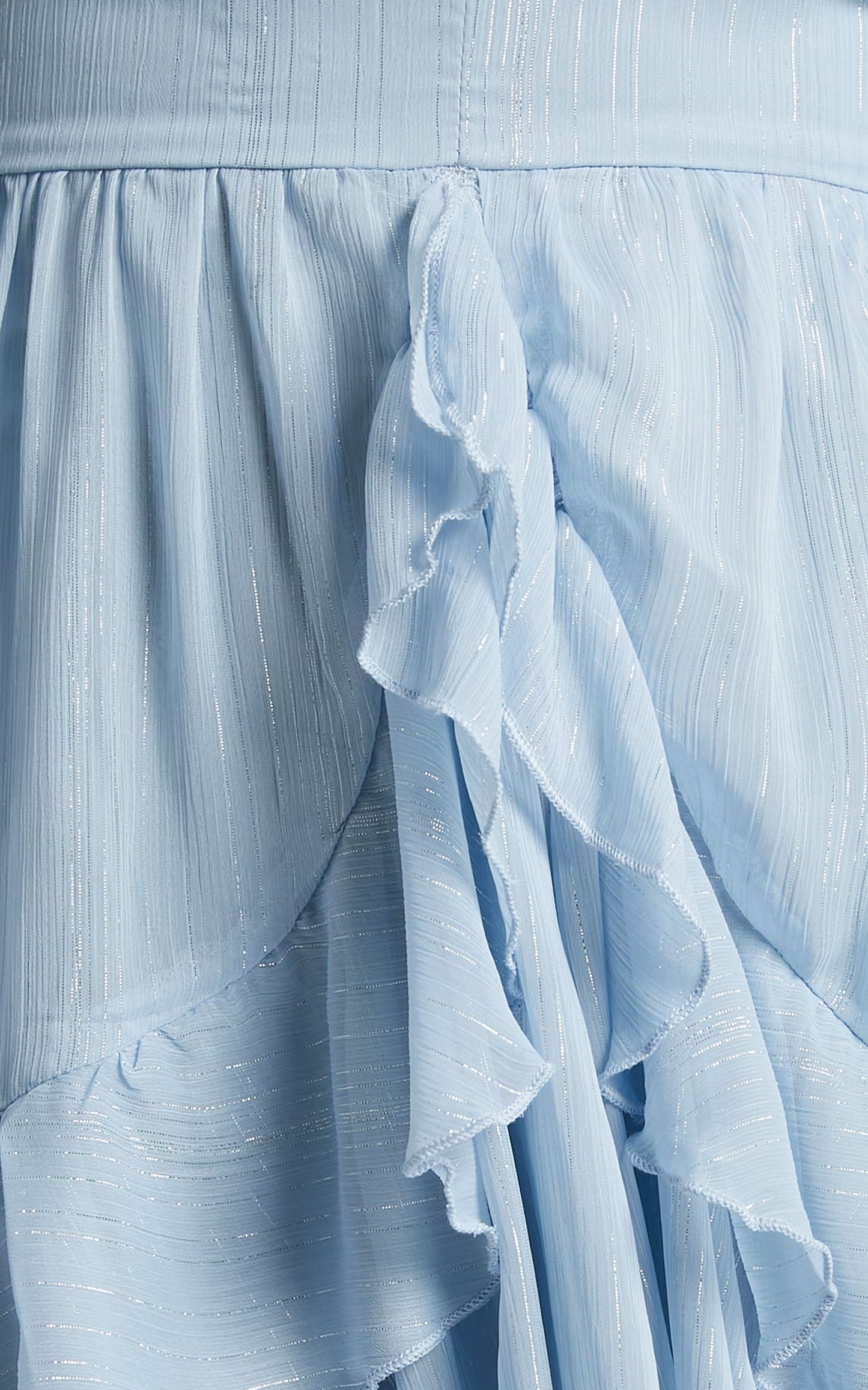Eyes That Know Me Mini Dress - Long Sleeve Ruffle Dress in Powder Blue