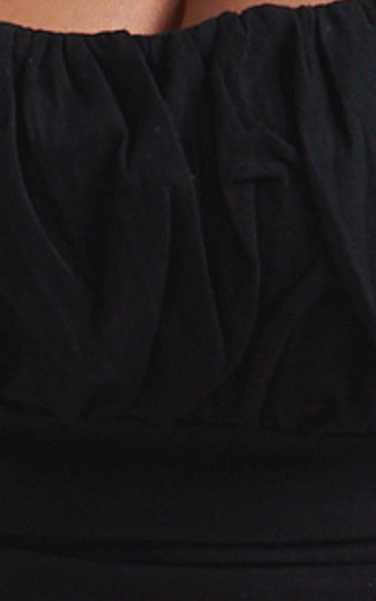 Mags Top - Linen Gathered Bust Top with Tie Up Back in Black