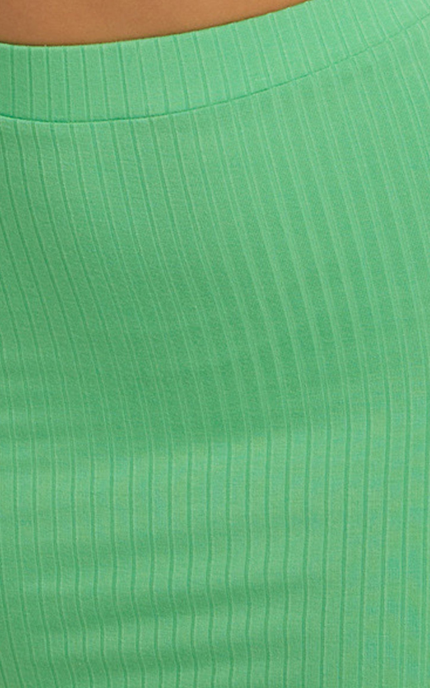 Brisa Ribbed Bodycon Midi Skirt in Green