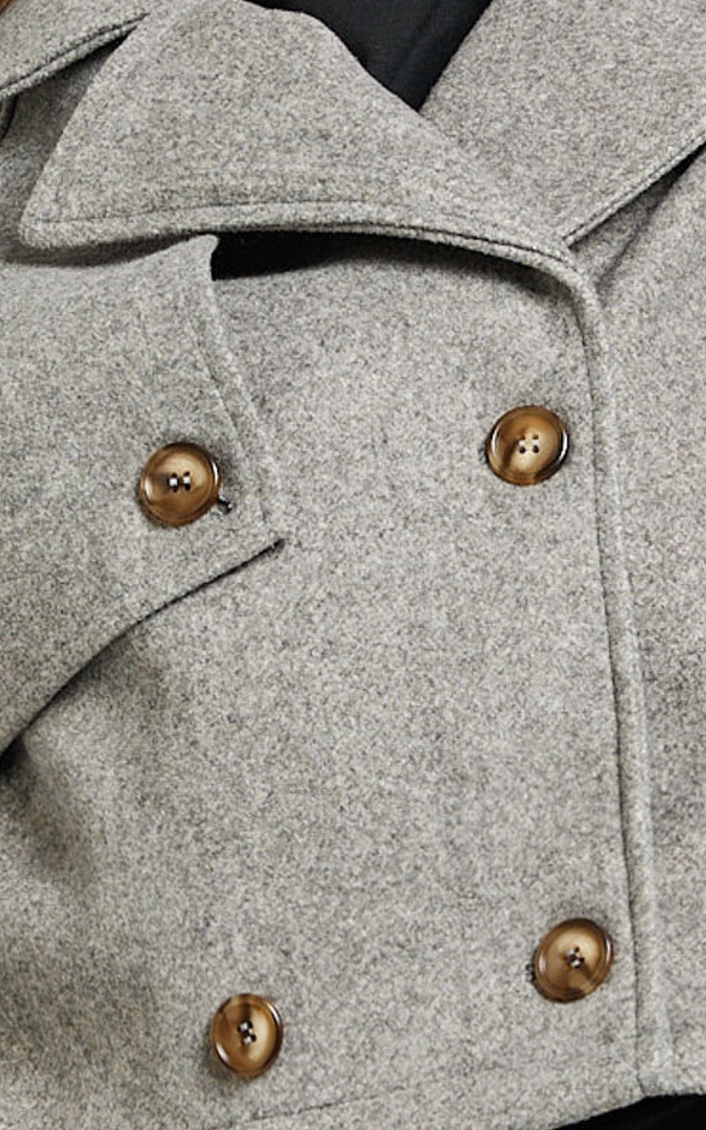 Erica Coat - Crop Coat in Grey Marle