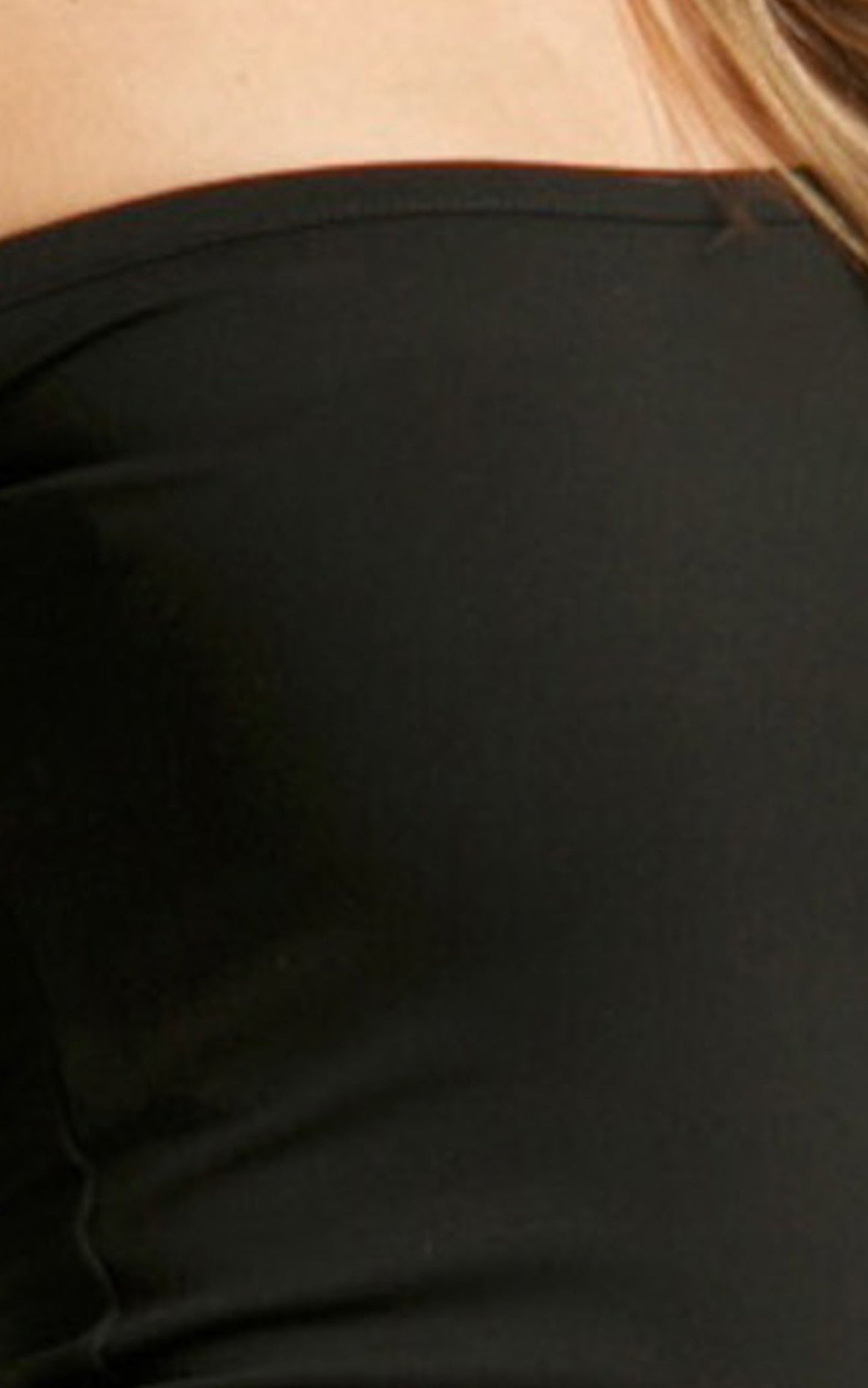 Celerina Top - Off the Shoulder Straight Neck Long Sleeve in Black