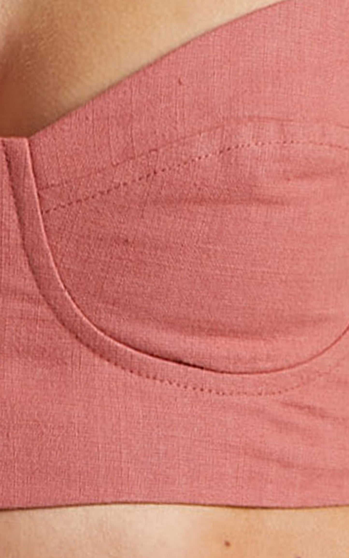Amalie The Label - Evie Linen Look Tie Strap Bralette Crop Top in Burnt Rose