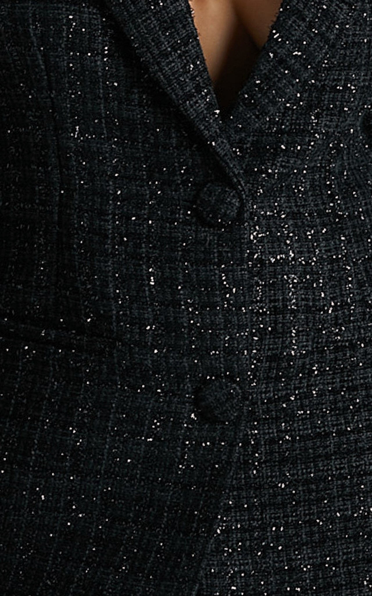 Dominik Blazer - Tweed Single Breasted Long Sleeve in Black