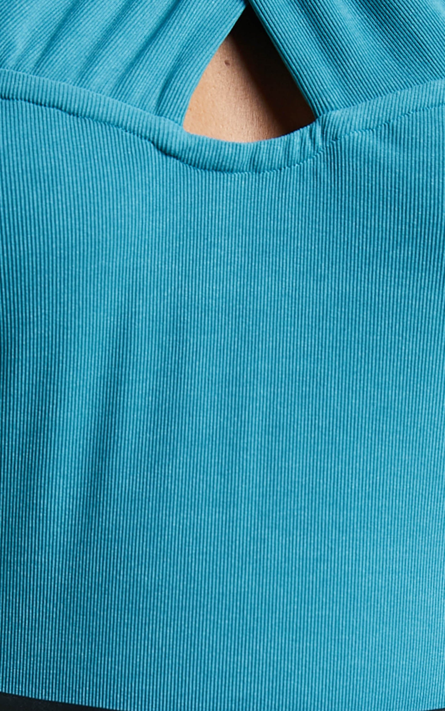 Gaia Bodysuit - Cross Halter Neck Bodysuit in Teal
