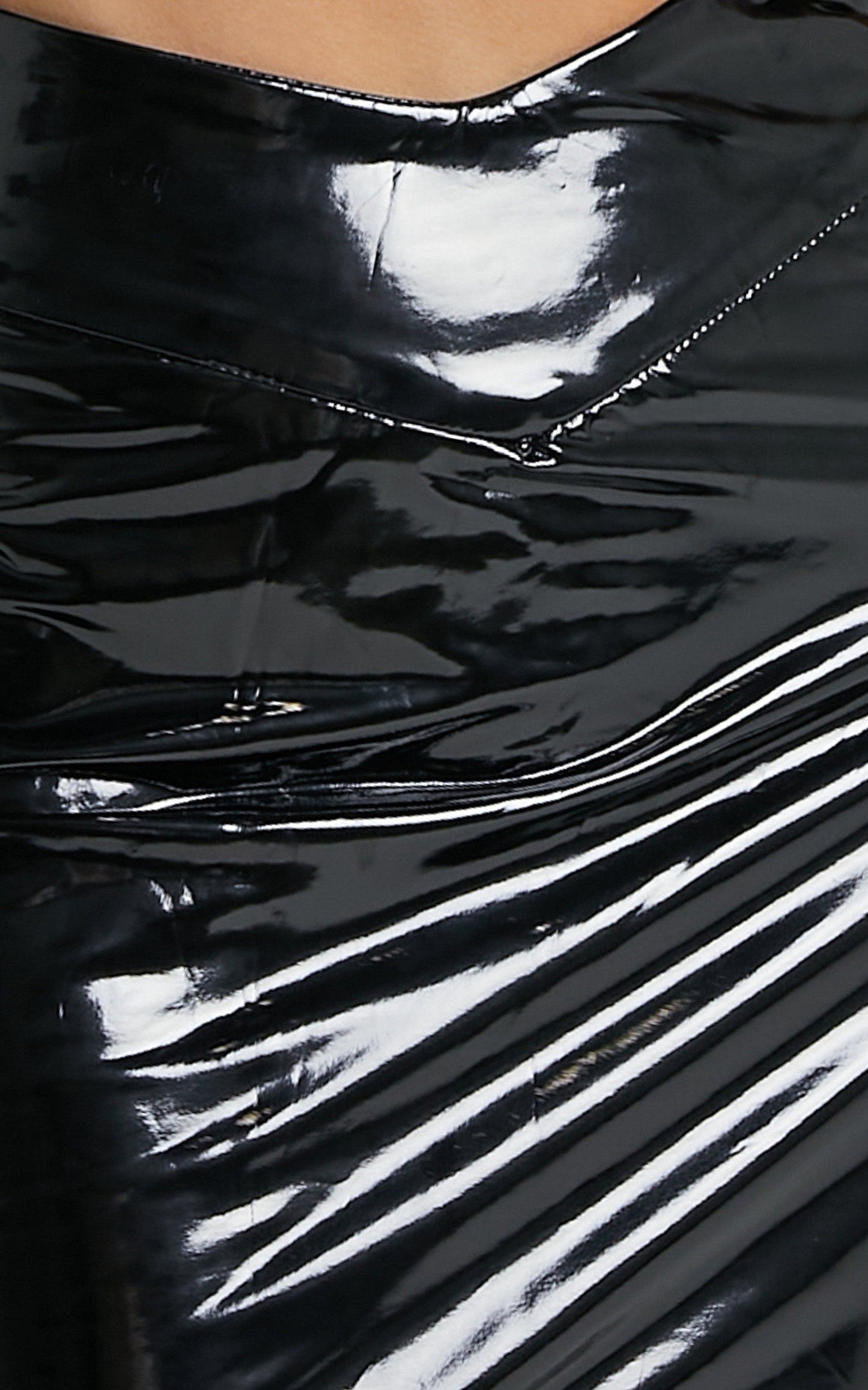 Tania Mini Skirt in Black Latex