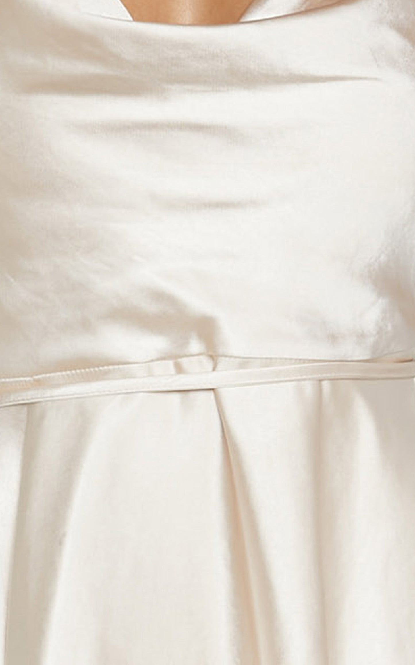 Thessy Mini Dress - Strappy Cowl Neck A Line Dress in Champagne