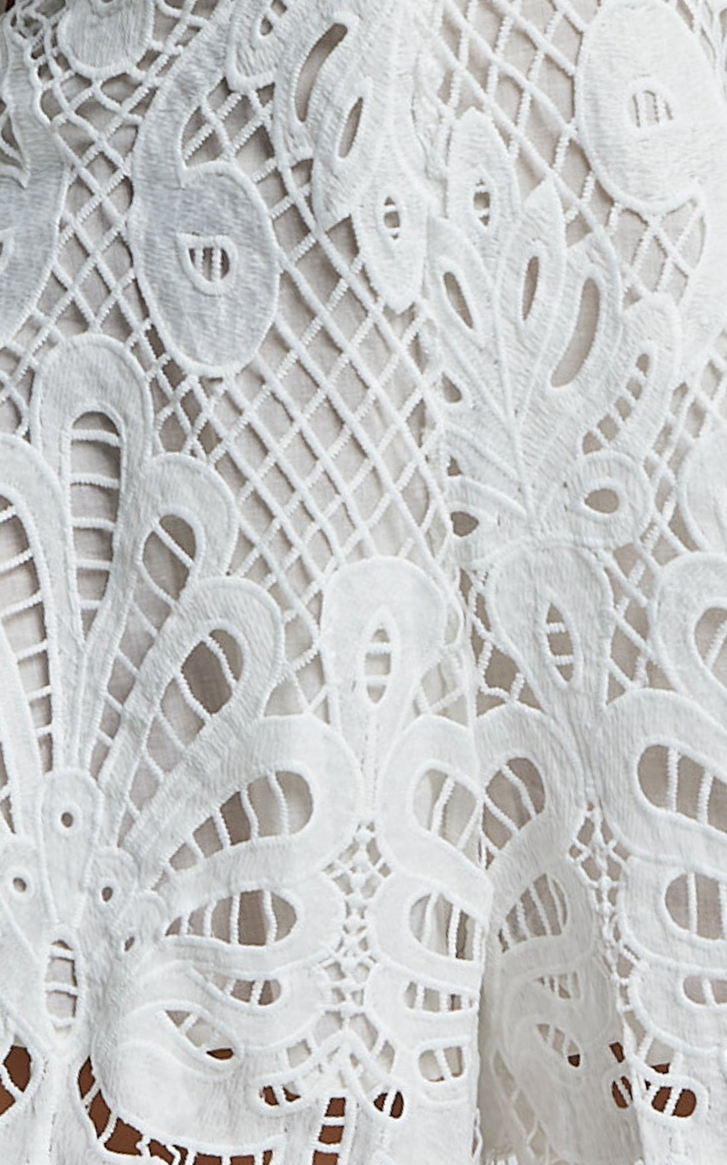 Channing Playsuit - Lace Short Puff Sleeve Playsuit in White