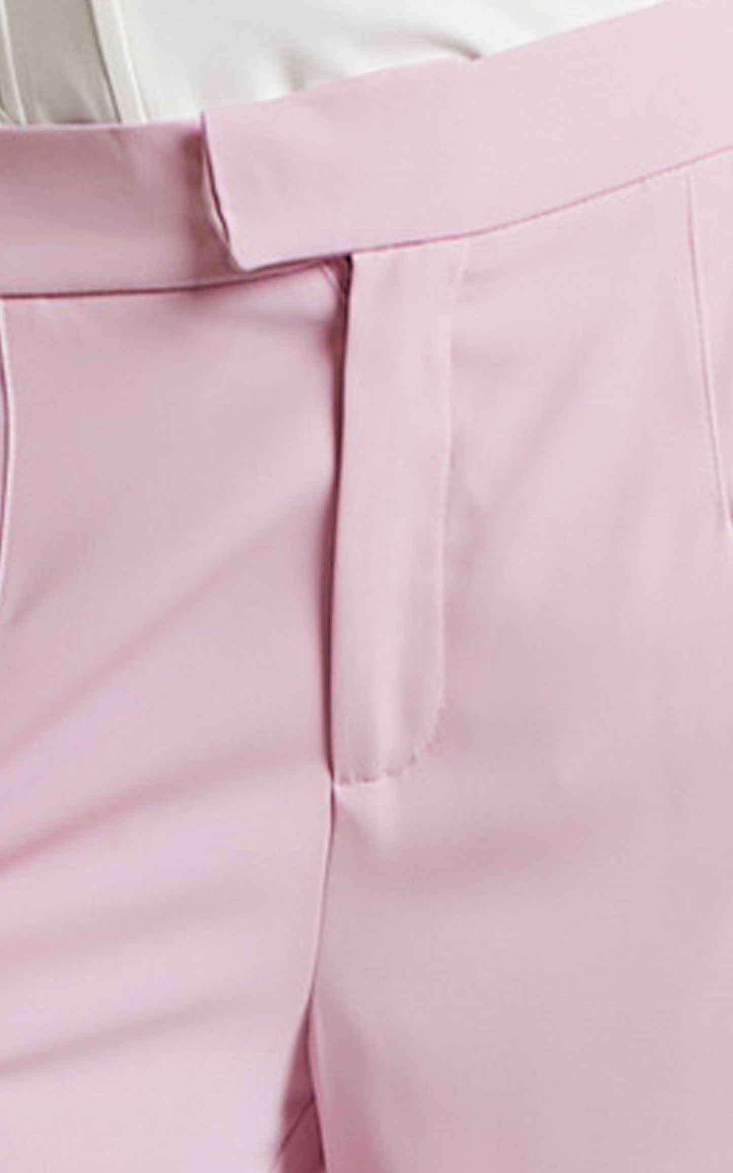 Mhina Trousers - High Waisted Split Hem Tailored Trousers in Pink