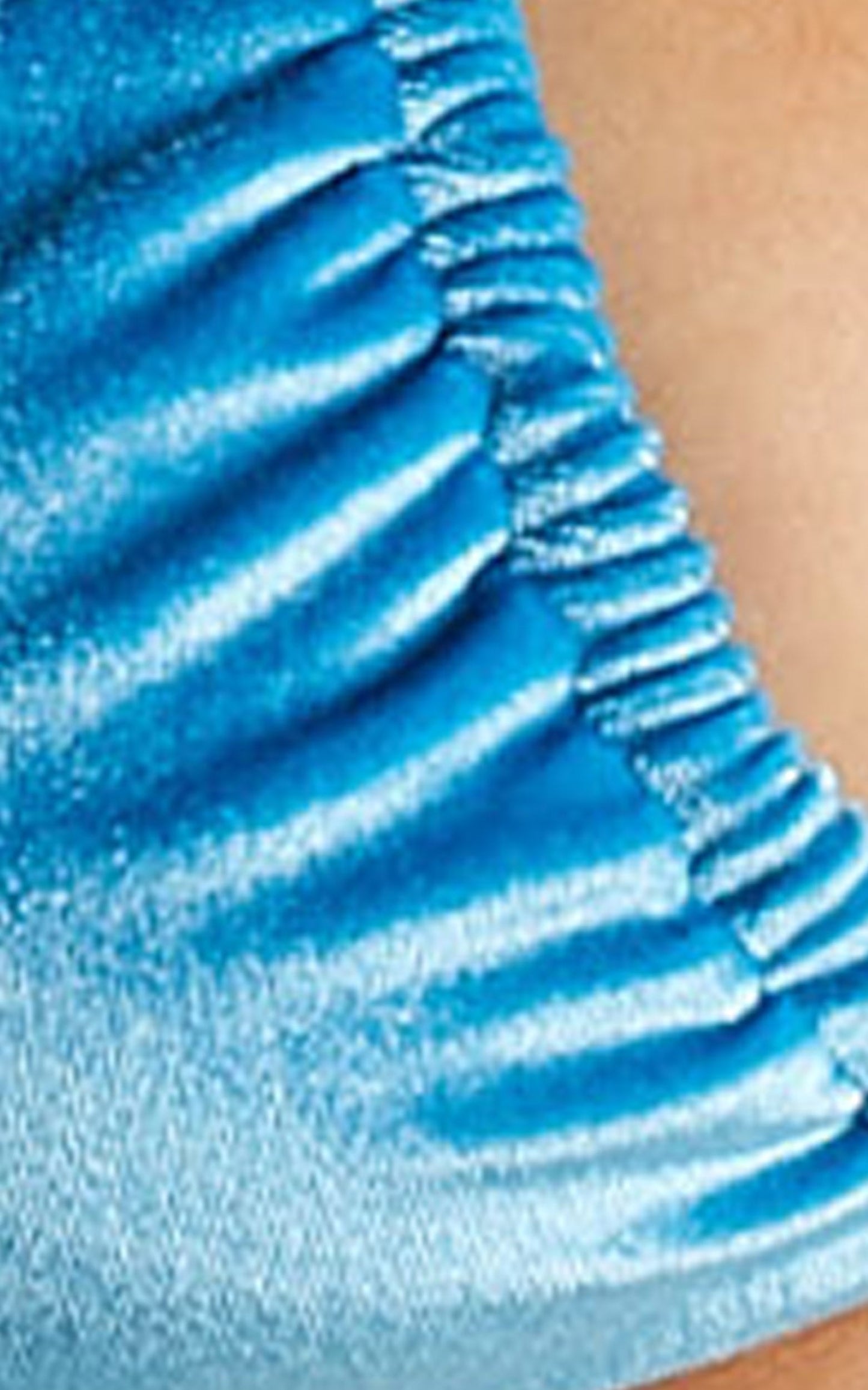Talulah Halter Neck Bikini Top in Blue Velvet